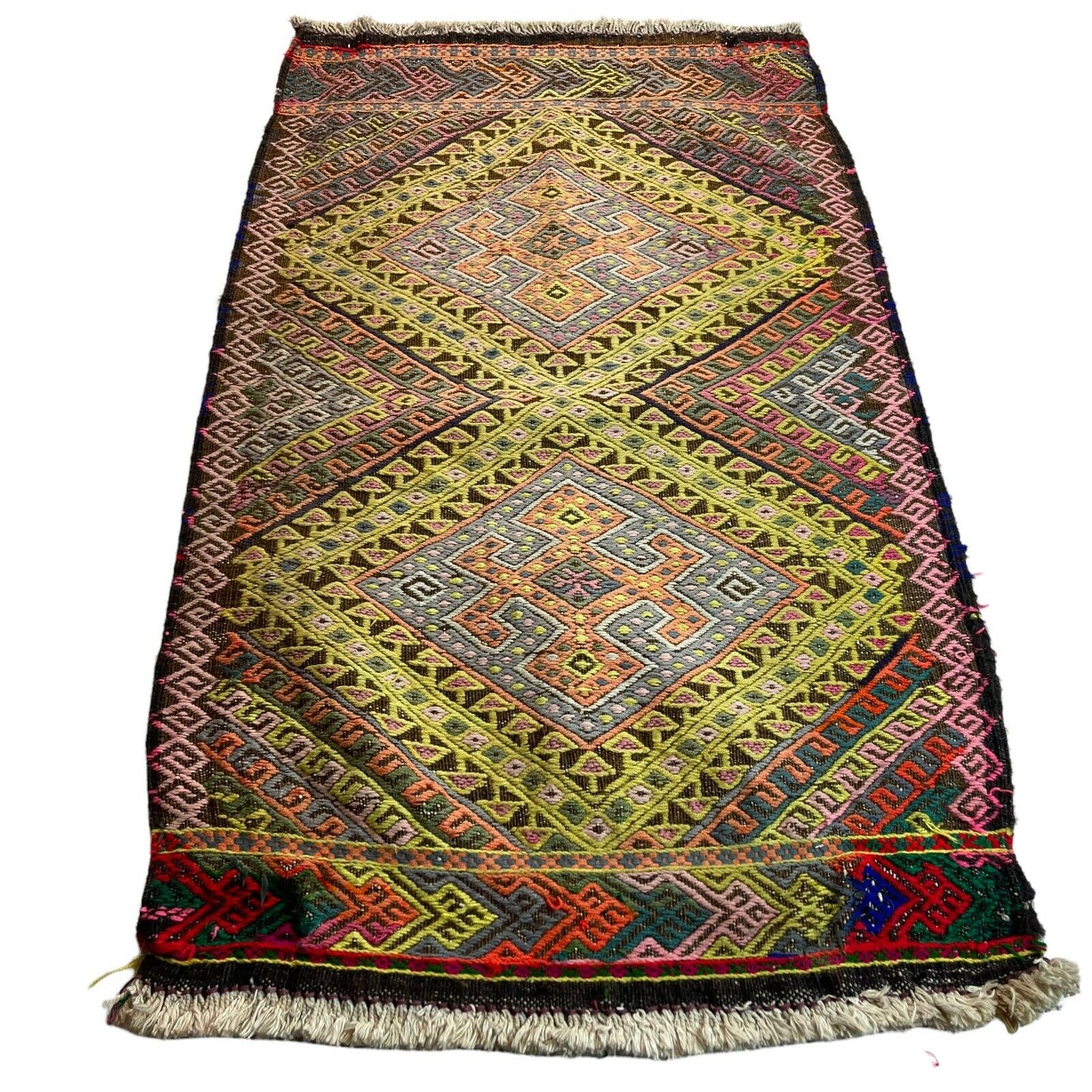 Traditionelle türkische Kelim Teppich, Vintage Turkish Kilim Rug 97X58 cm