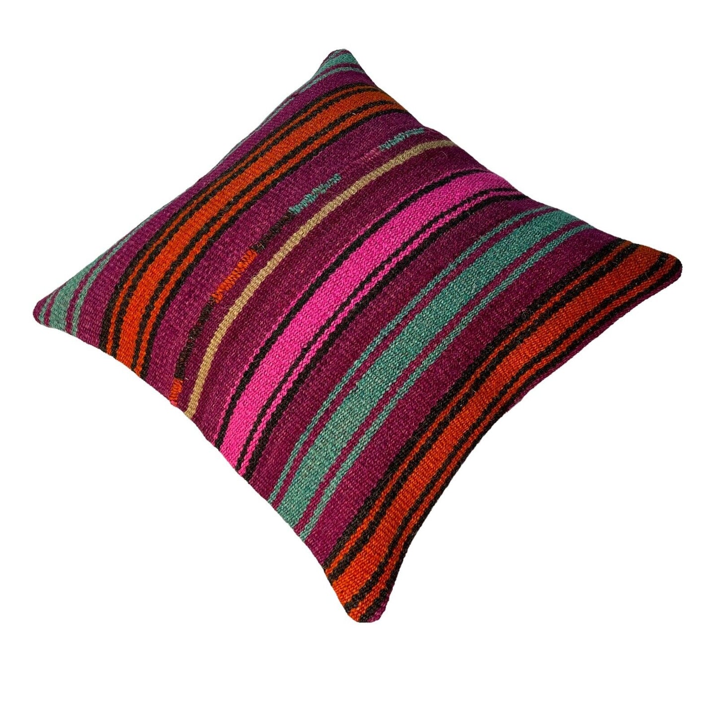 Einzigartige Kelim-Kissen,Turkish Kilim Pillow,16'×16'   Funda De Cojín Kilim