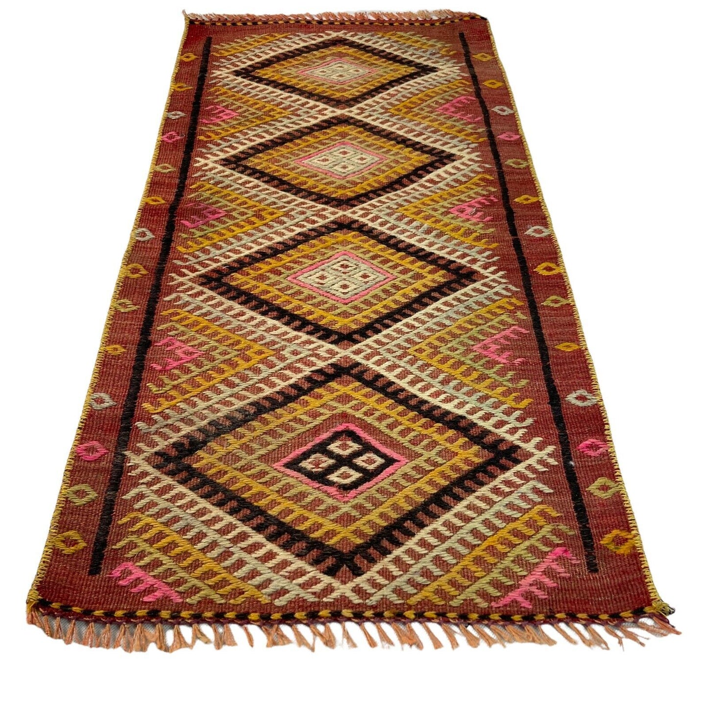 Traditionelle türkische Kelim Teppich, Vintage Turkish Kilim Rug 87 x 44 cm