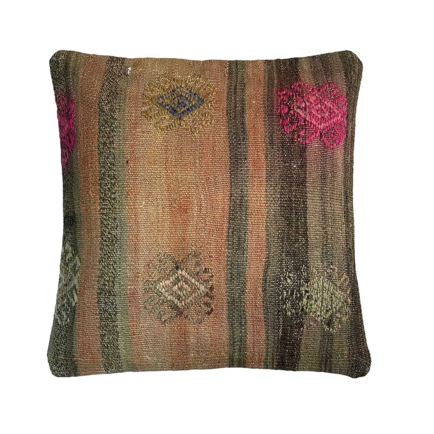 Einzigartige Kelim-Kissen,Turkish Kilim Pillow,16'×16'   Funda De Cojín Kilim