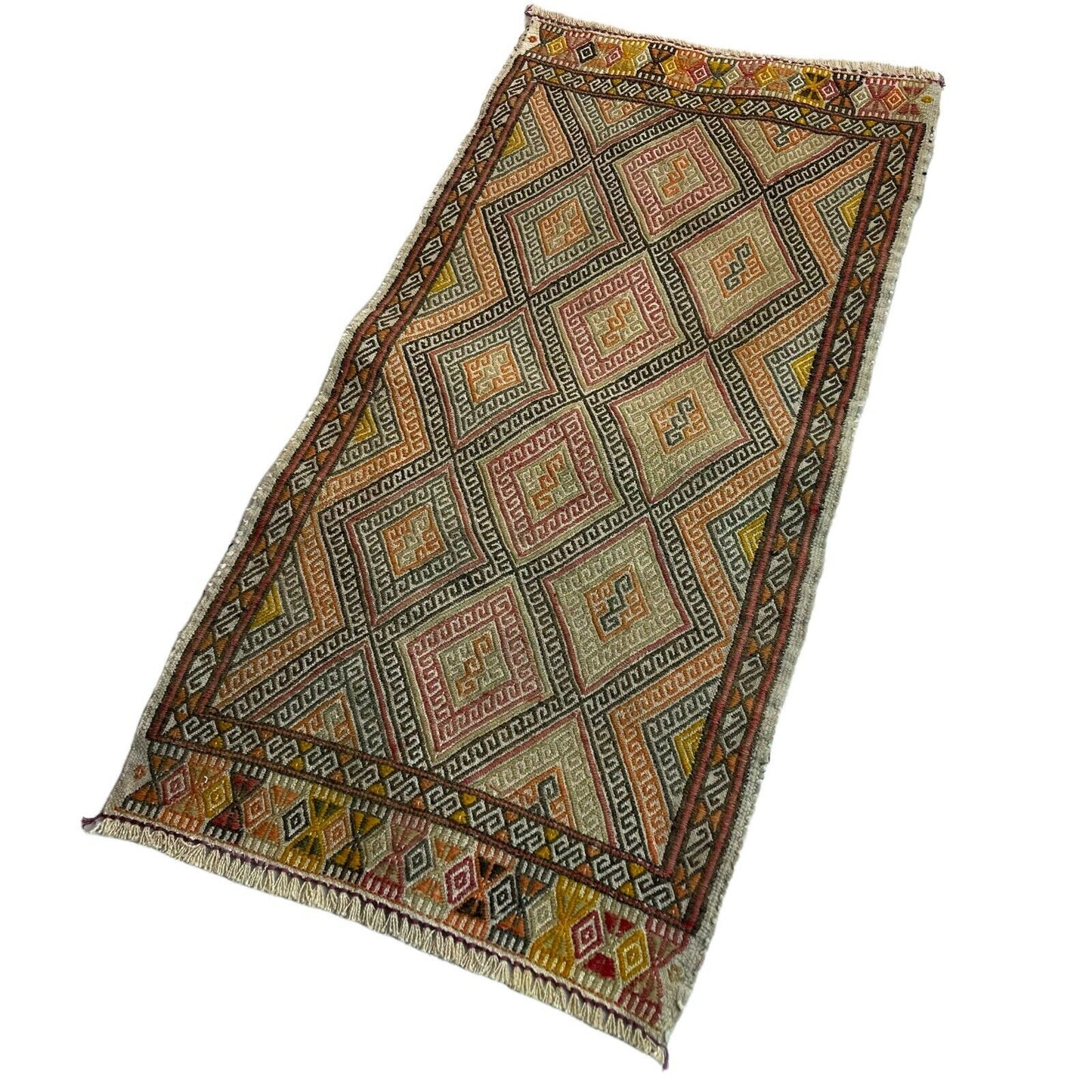 Traditionelle türkische Kelim Teppich, Vintage Turkish Kilim Rug 84X42 cm