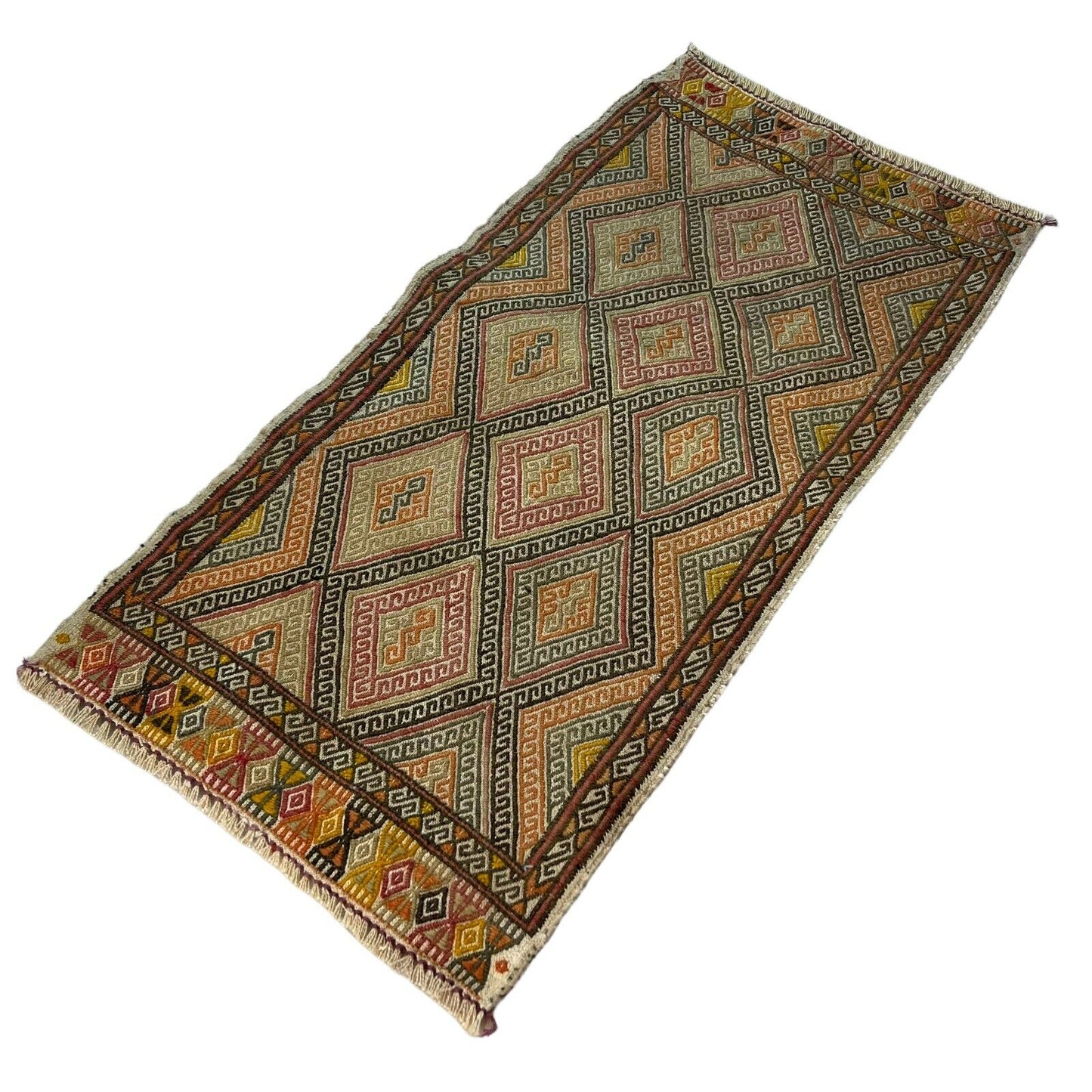 Traditionelle türkische Kelim Teppich, Vintage Turkish Kilim Rug 84X42 cm