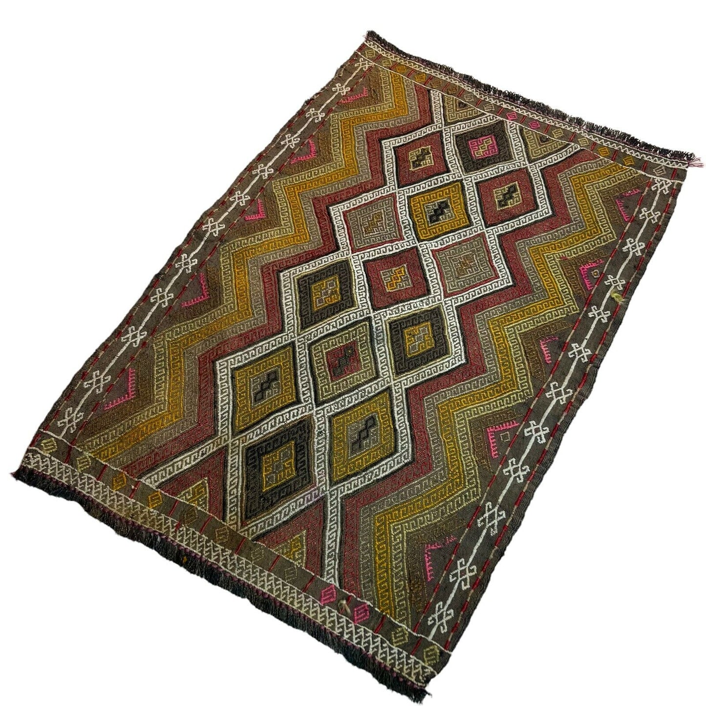 Traditionelle türkische Kelim Teppich, Vintage Turkish Kilim Rug 78X54 cm