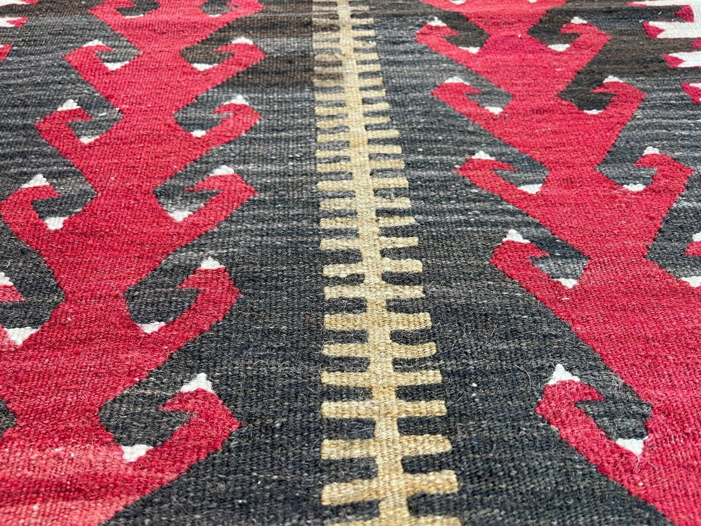 Traditionelle türkische Kelim Teppich, Vintage Turkish Kilim Rug 88 X 54 cm