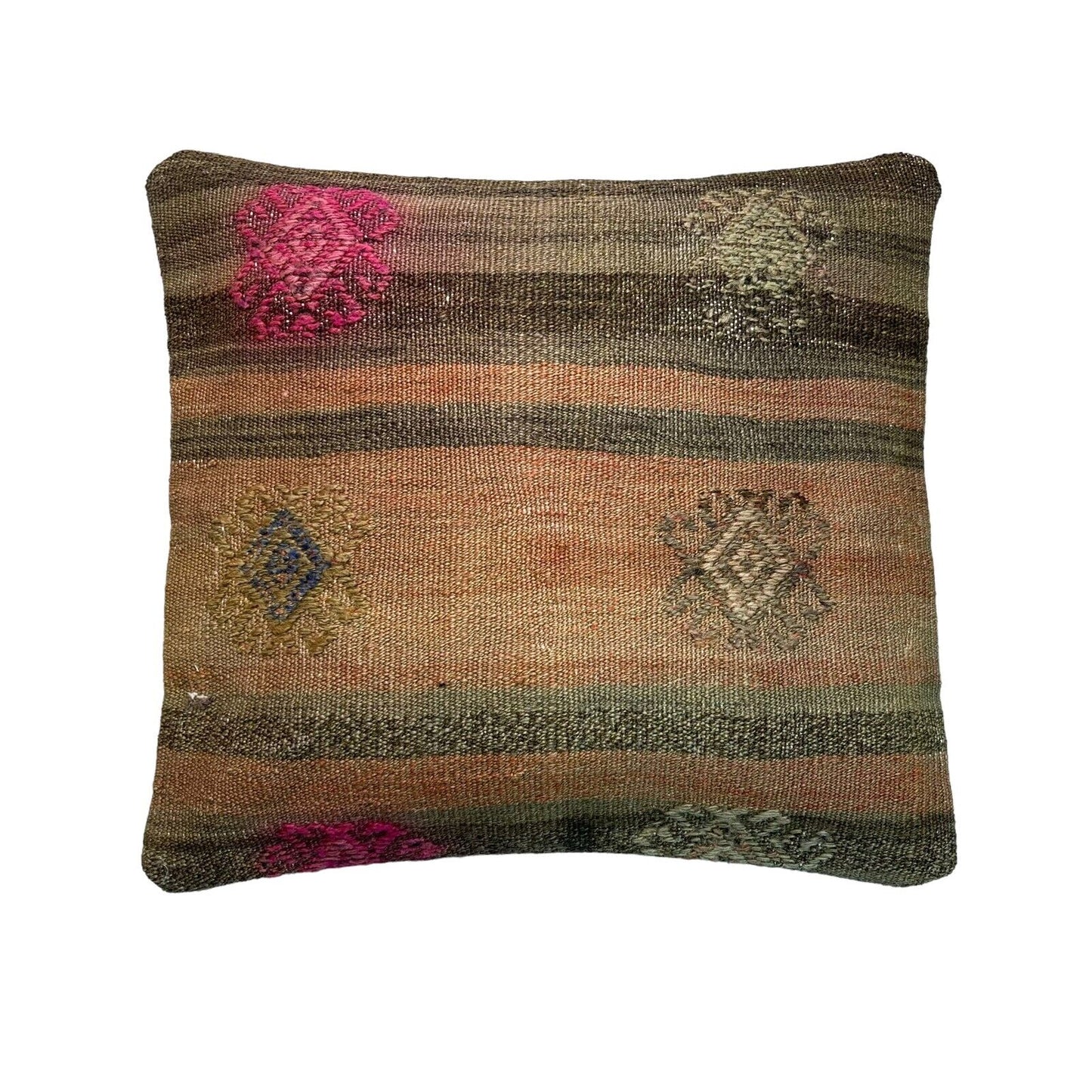 Einzigartige Kelim-Kissen,Turkish Kilim Pillow,16'×16'   Funda De Cojín Kilim