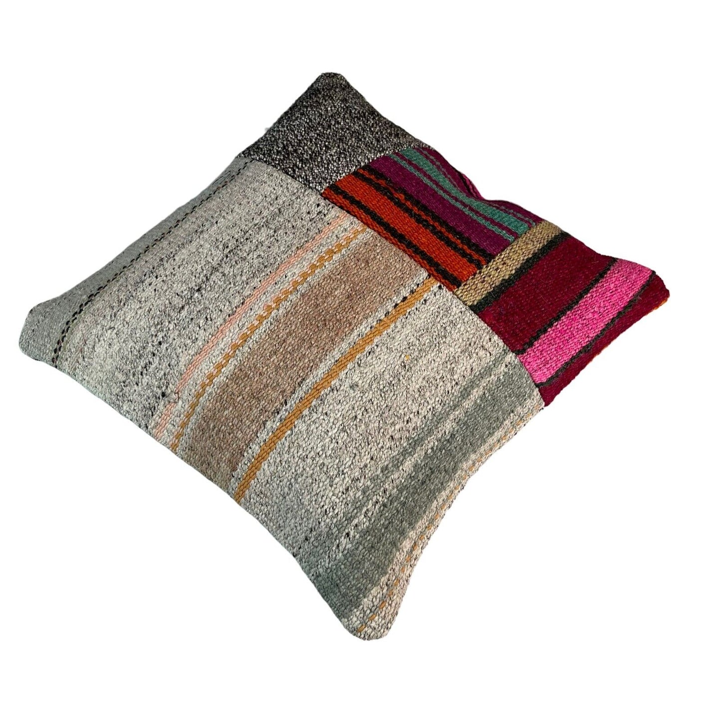 Einzigartige Kelim-Kissen,Turkish Kilim Pillow,16'×16'   Funda De Cojín Kilim