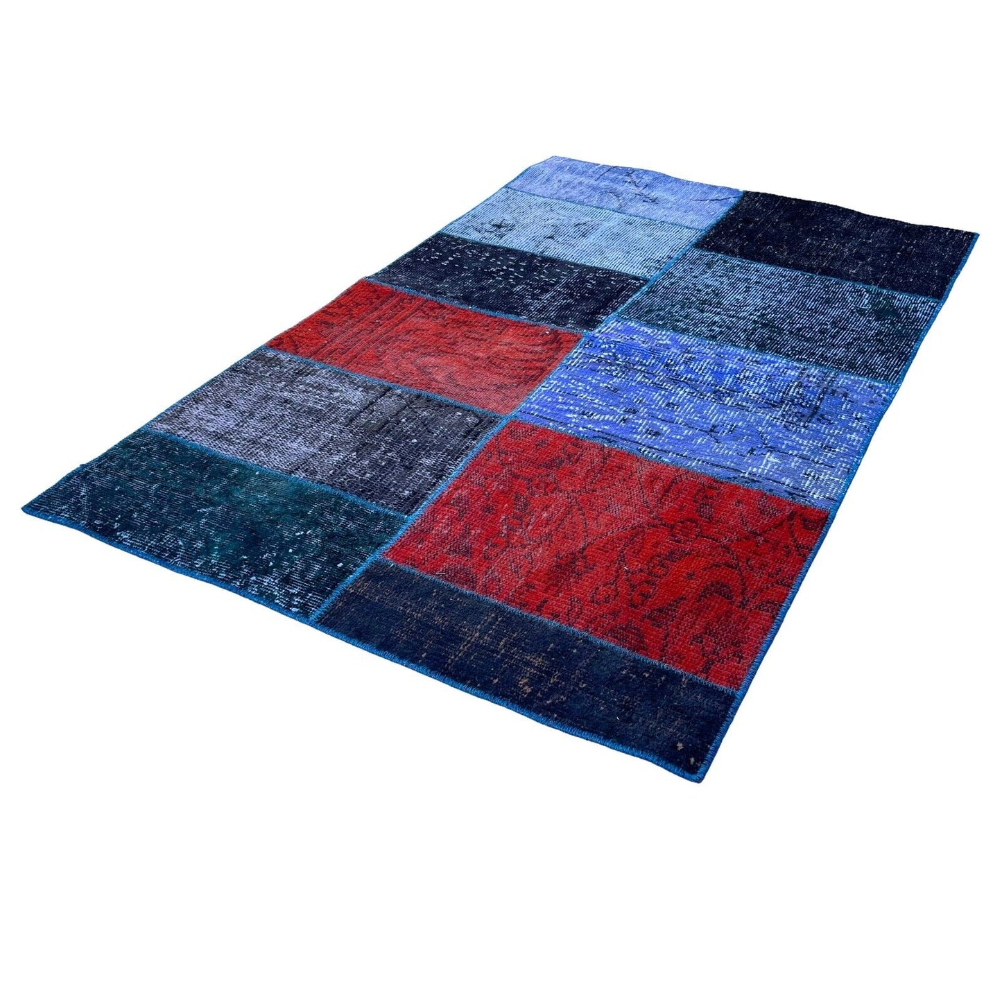 Unique Turkish Vintage Distressed  Patchwork Rug , 150 x 91 cm