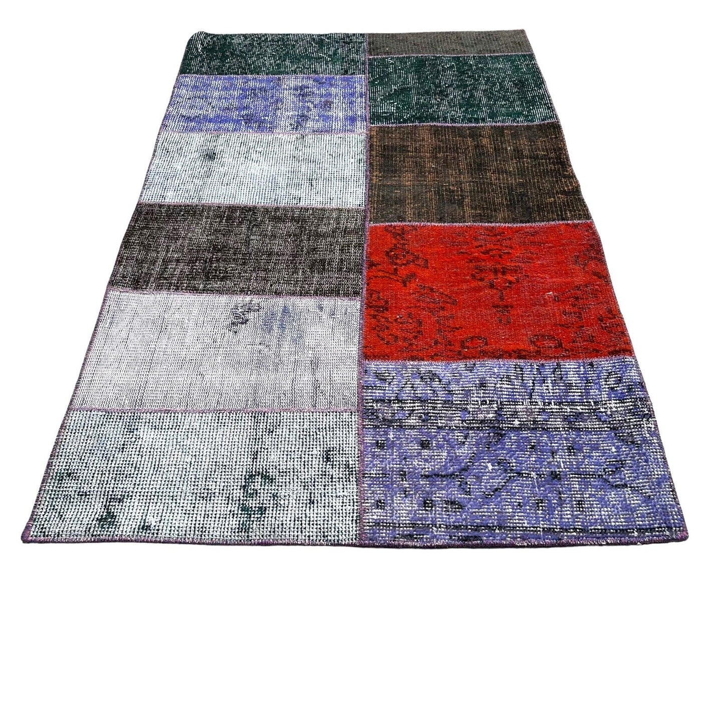 Unique Turkish Vintage Distressed  Patchwork Rug , 150 x 91 cm