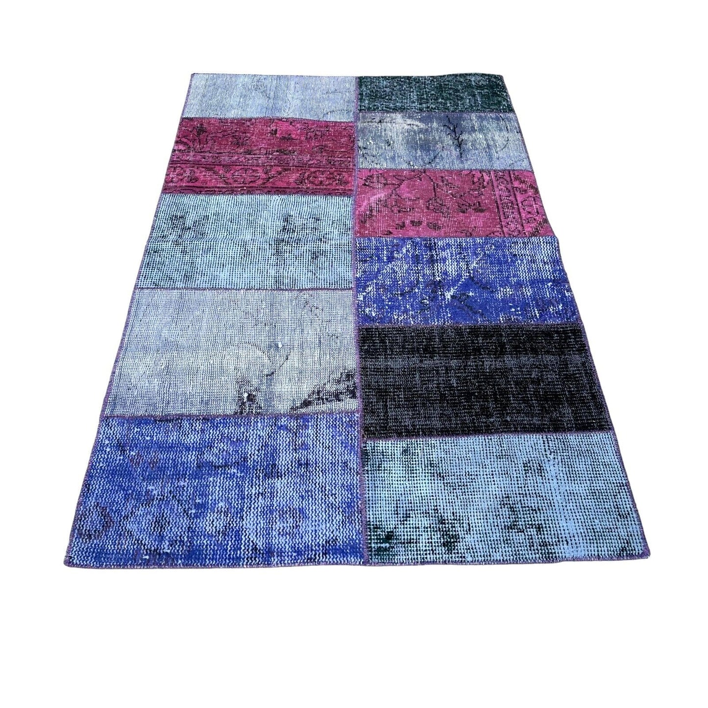 Unique Turkish Vintage Distressed  Patchwork Rug , 150 x 91 cm