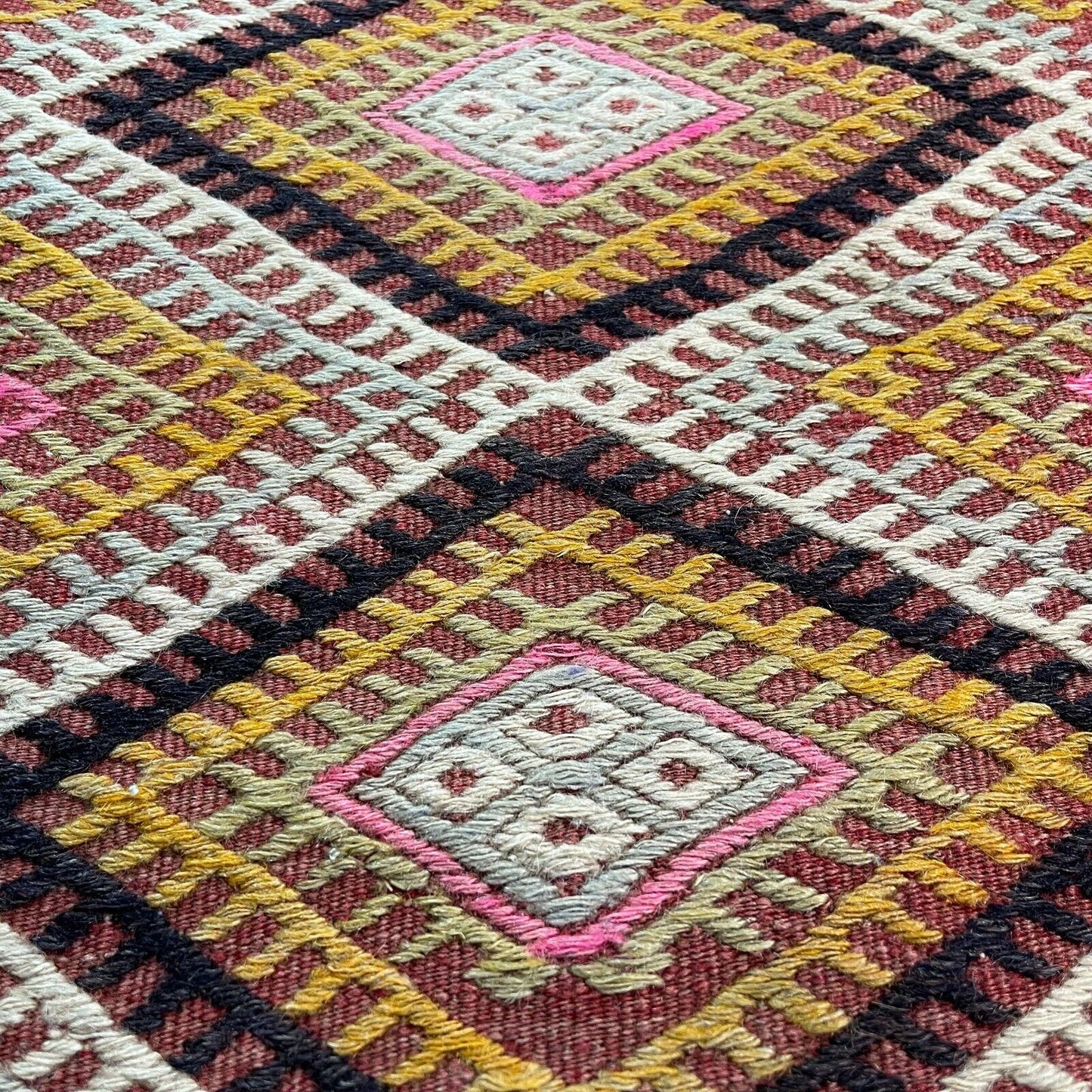 Traditionelle türkische Kelim Teppich, Vintage Turkish Kilim Rug 87 x 44 cm