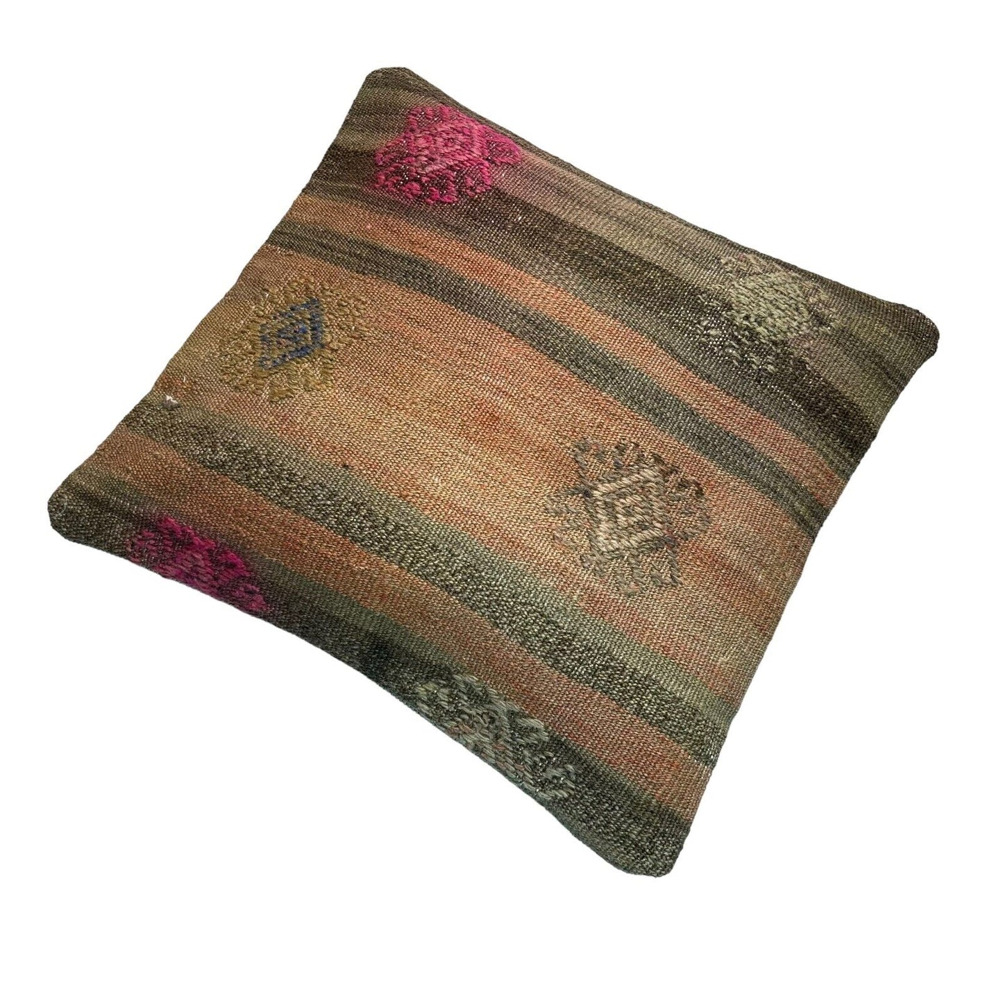 Einzigartige Kelim-Kissen,Turkish Kilim Pillow,16'×16'   Funda De Cojín Kilim