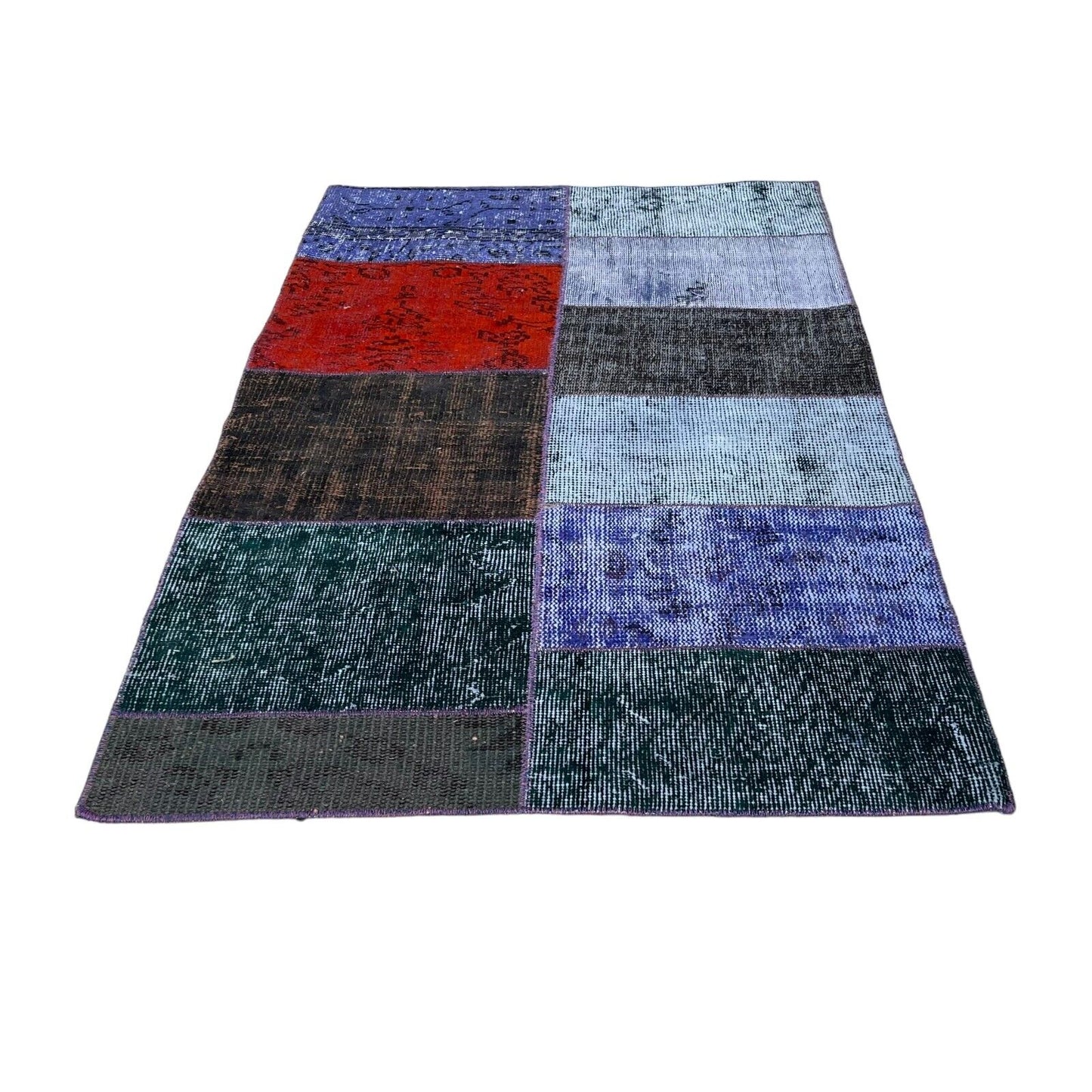 Unique Turkish Vintage Distressed  Patchwork Rug , 150 x 91 cm