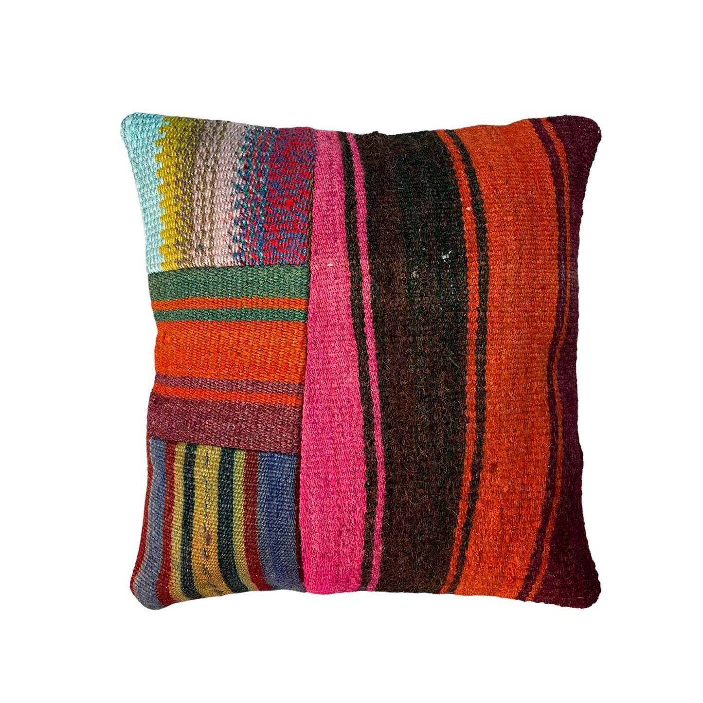 Einzigartige Kelim-Kissen,Turkish Kilim Pillow,16'×16'   Funda De Cojín Kilim