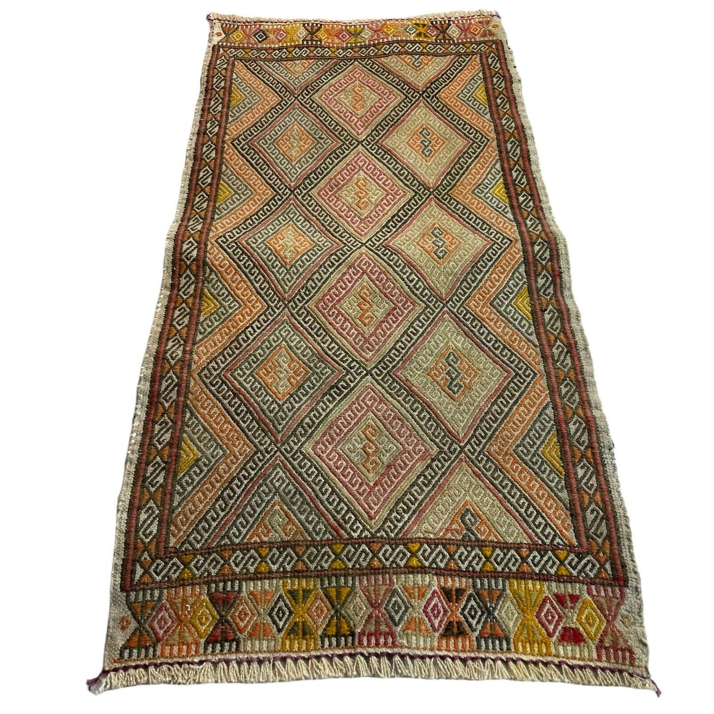 Traditionelle türkische Kelim Teppich, Vintage Turkish Kilim Rug 84X42 cm