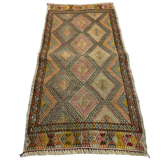 Traditionelle türkische Kelim Teppich, Vintage Turkish Kilim Rug 84X42 cm