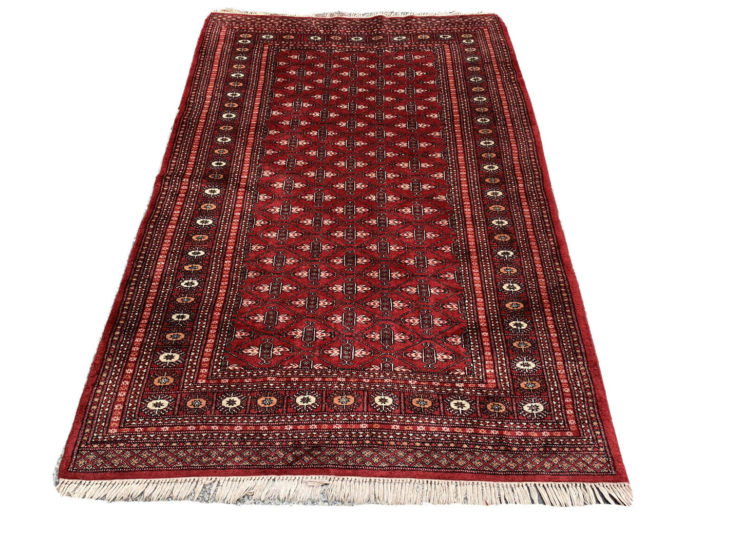 Feiner Handgeknüpfter Orientteppich Turkman Buchara Yomut 190x120cm Tapis