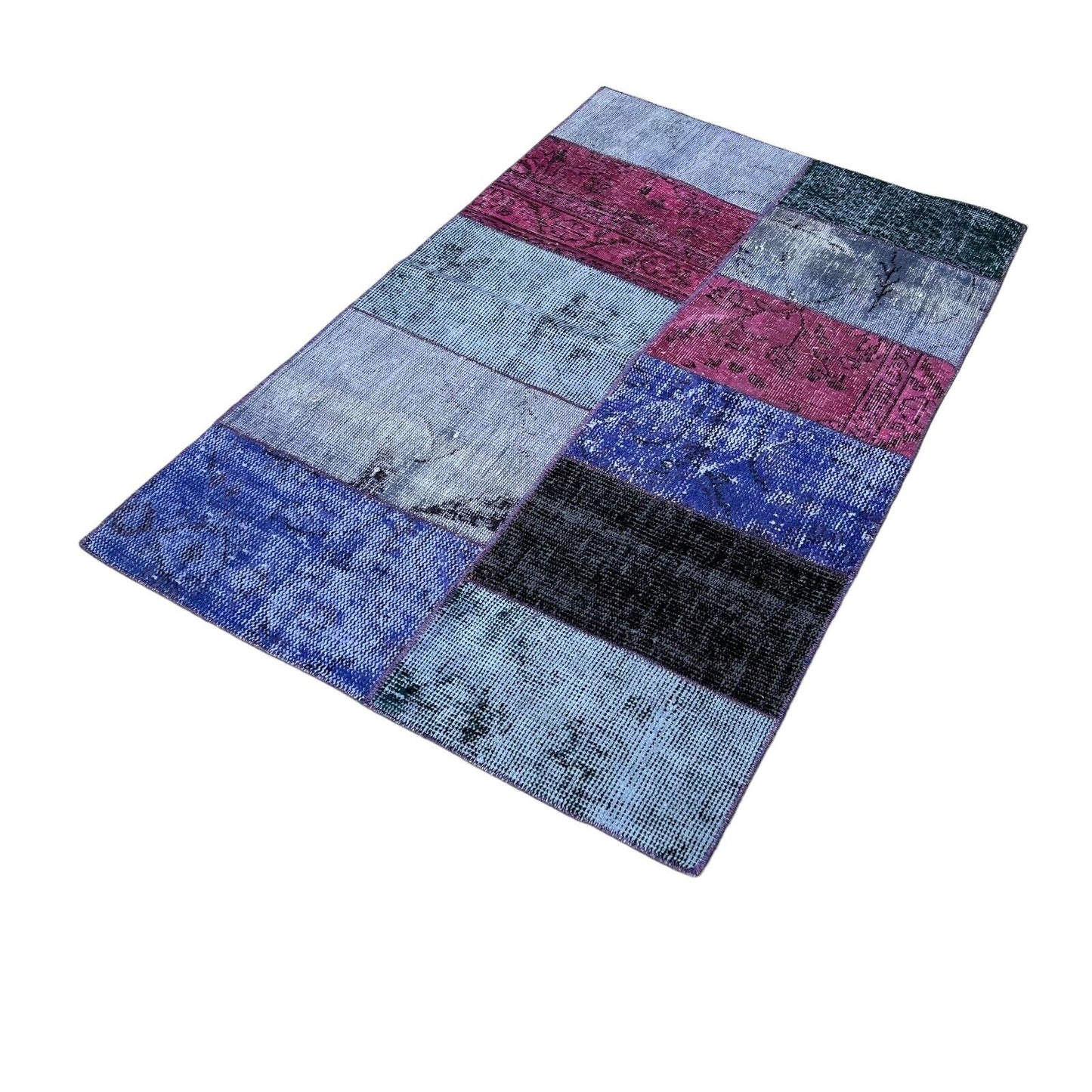 Unique Turkish Vintage Distressed  Patchwork Rug , 150 x 91 cm