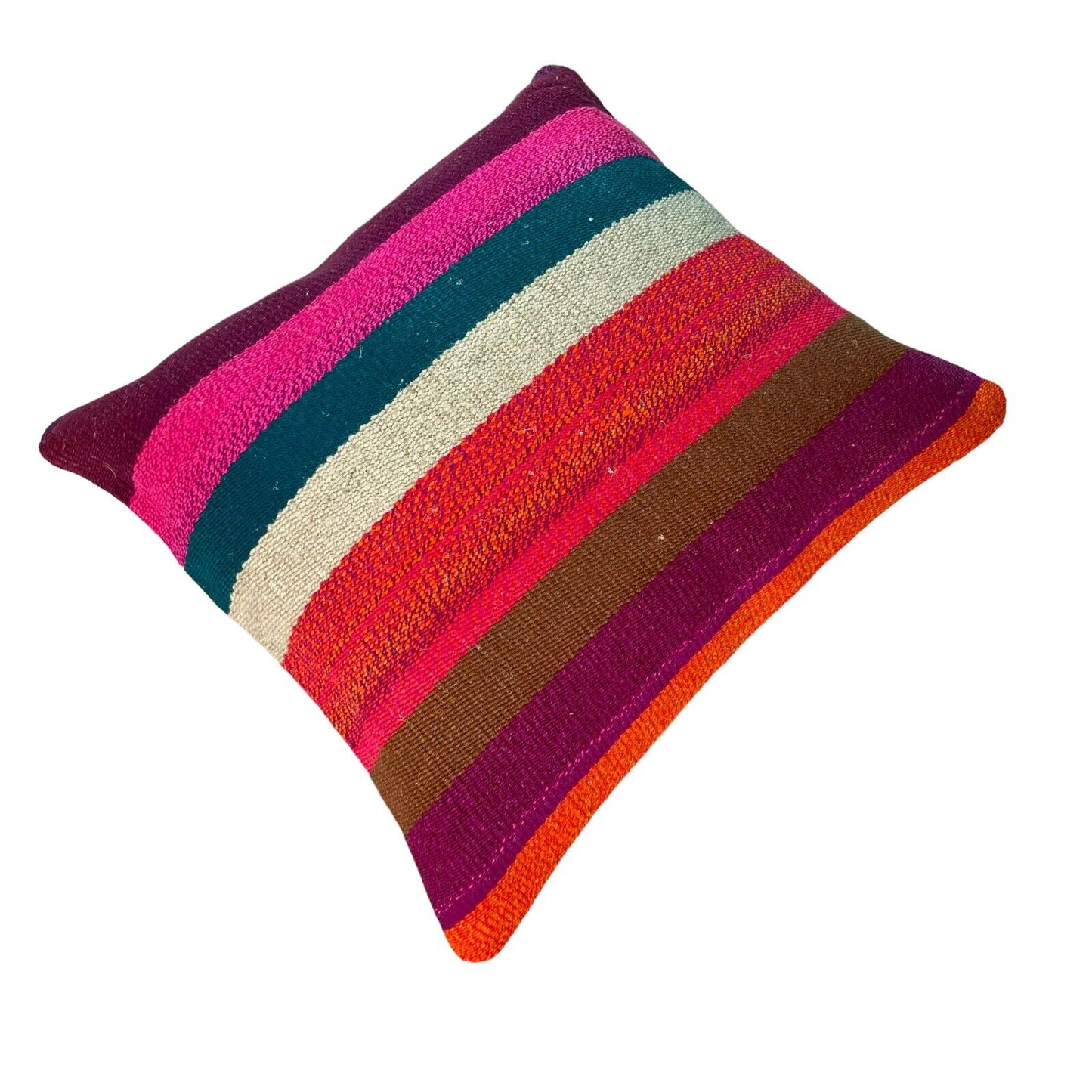 Einzigartige Kelim-Kissen,Turkish Kilim Pillow,16'×16'   Funda De Cojín Kilim