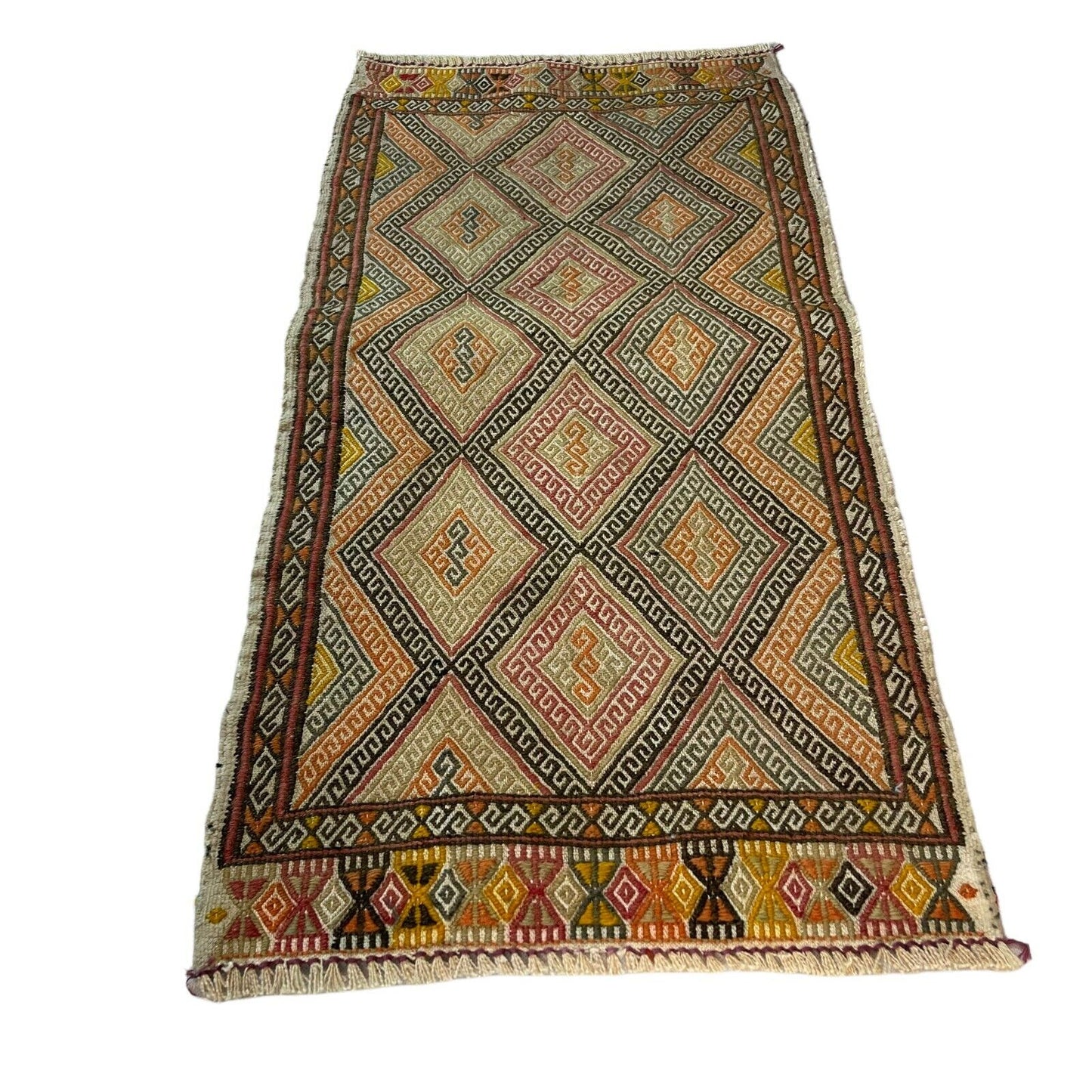 Traditionelle türkische Kelim Teppich, Vintage Turkish Kilim Rug 84X42 cm