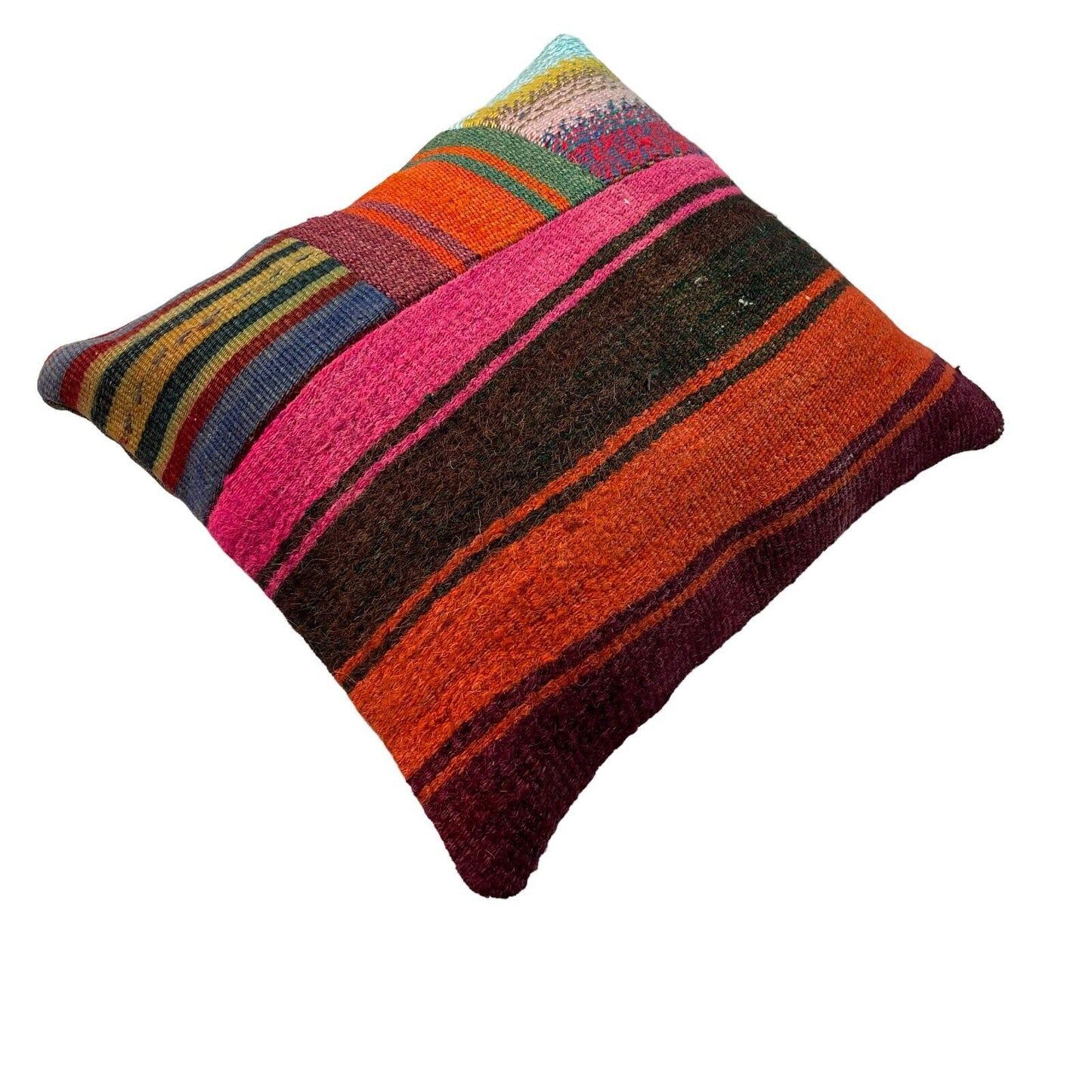 Einzigartige Kelim-Kissen,Turkish Kilim Pillow,16'×16'   Funda De Cojín Kilim