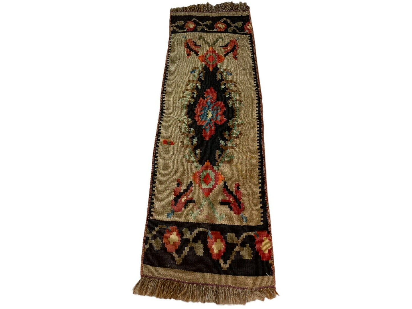 Traditionelle türkische Kelim Teppich, Vintage Turkish Kilim Rug 97X32 cm