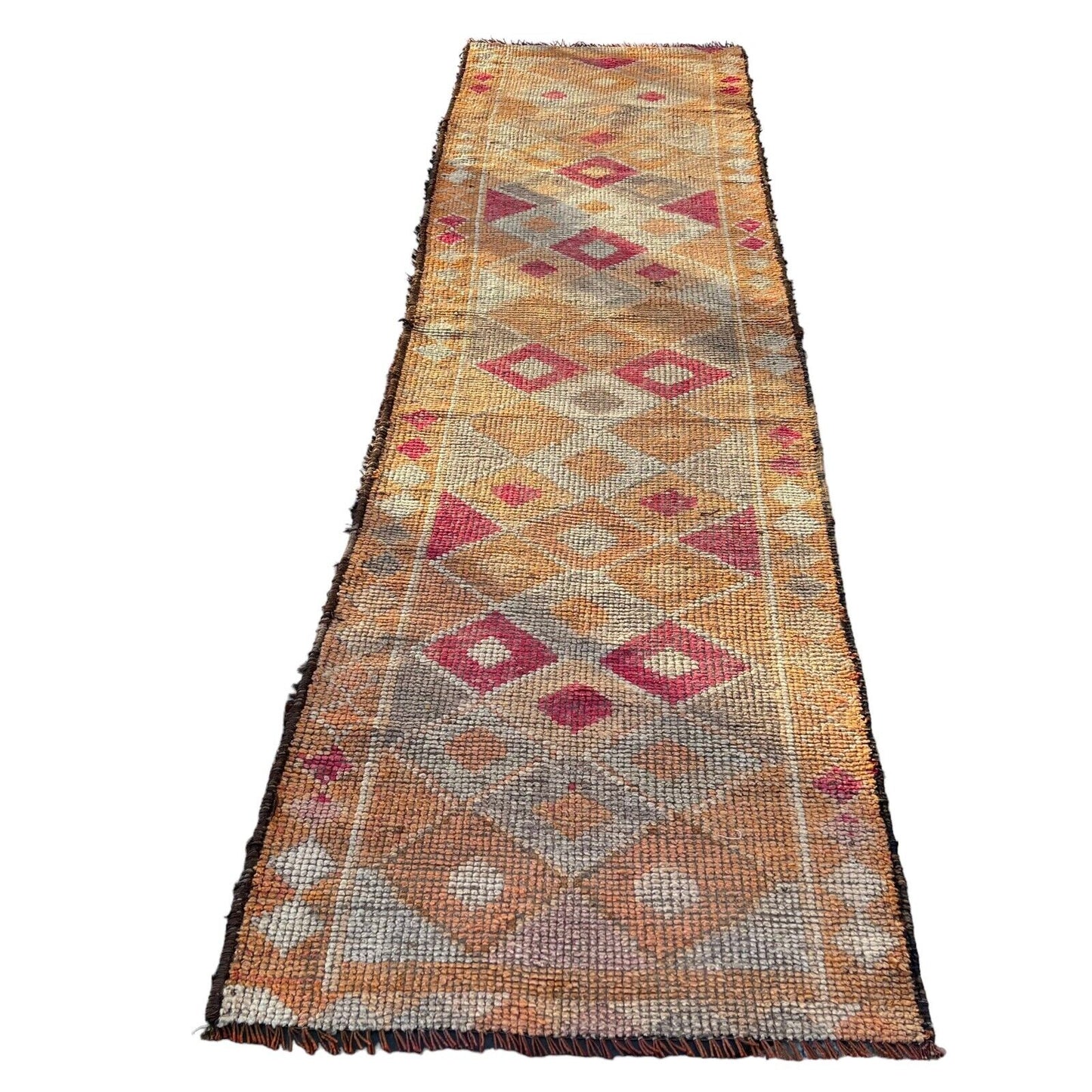 Traditional Vintage Kurdish Herki Rug Runner, 315x88 Cm