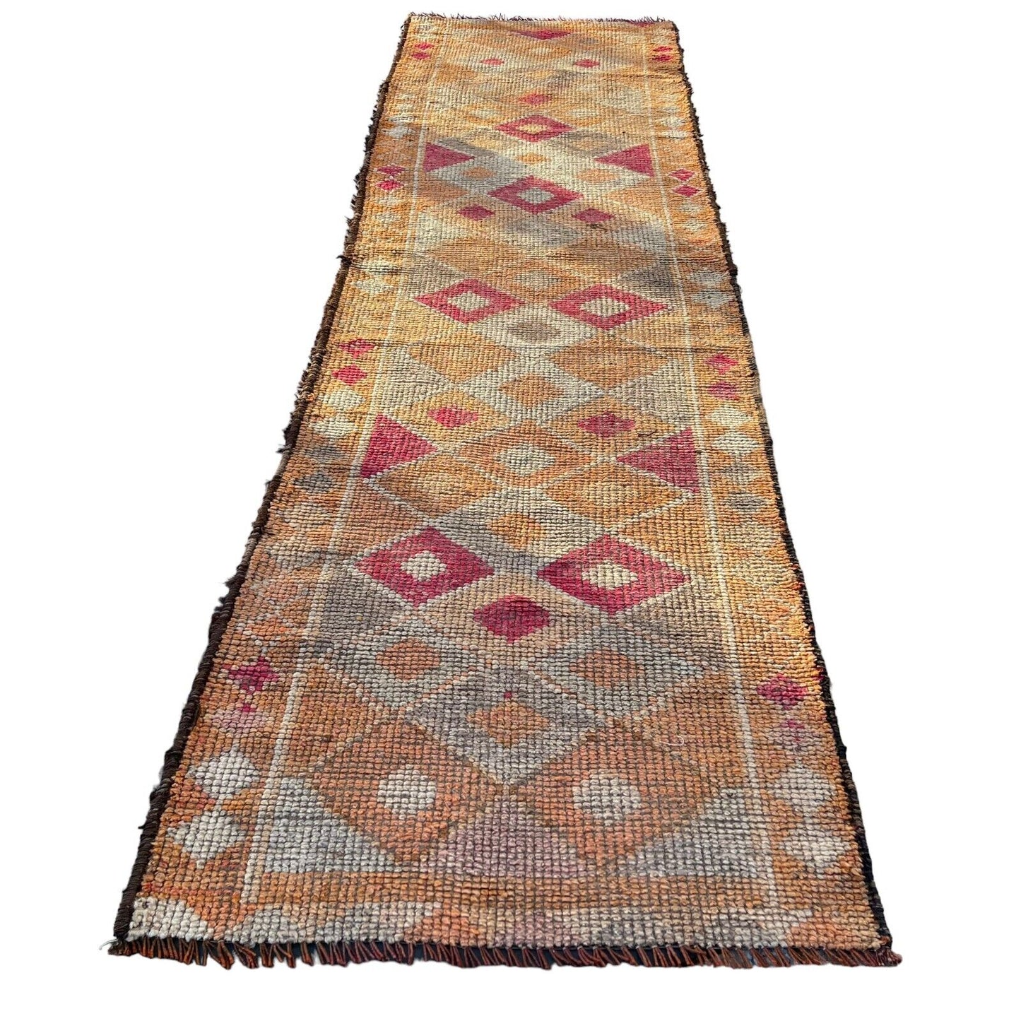 Traditional Vintage Kurdish Herki Rug Runner, 315x88 Cm