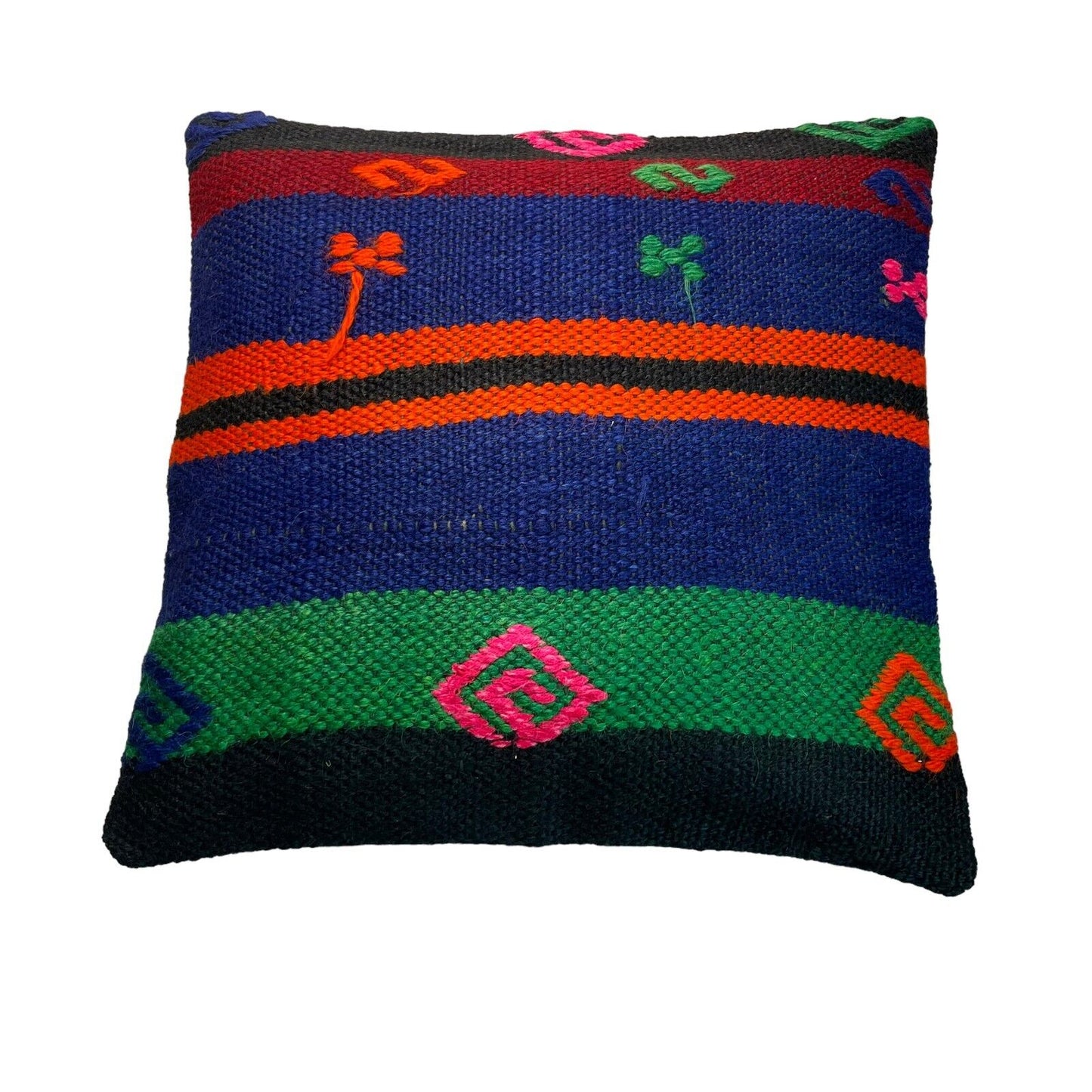 Einzigartige Kelim-Kissen,Turkish Kilim Pillow,16'×16'   Funda De Cojín Kilim