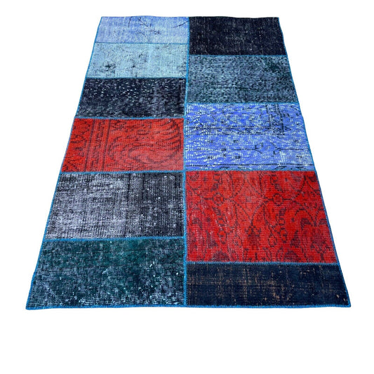 Unique Turkish Vintage Distressed  Patchwork Rug , 150 x 91 cm