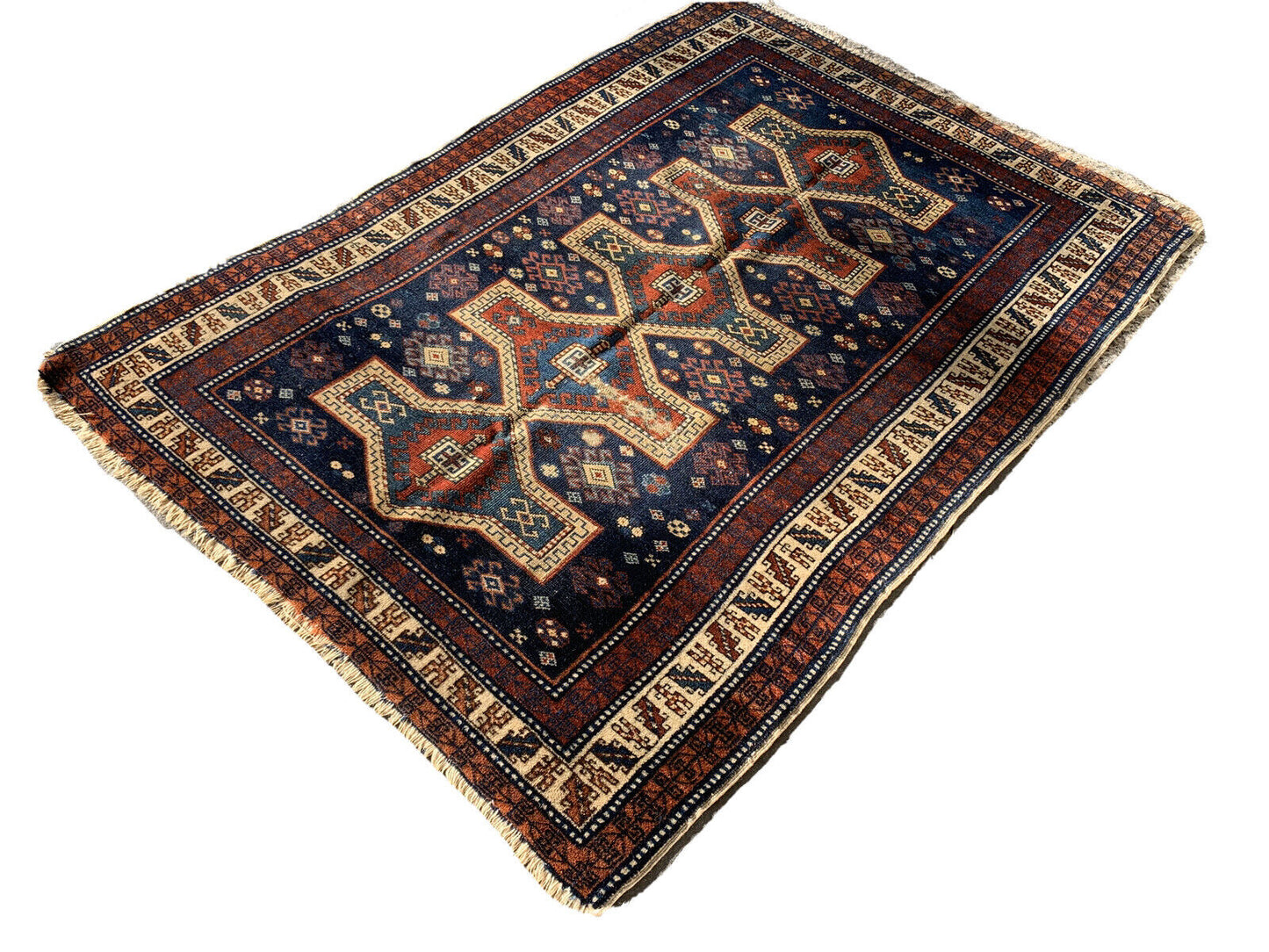 Antique Caucasian Rug,140x100 cm Kasak Antique Caucasian Rug , Caucasian Teppich