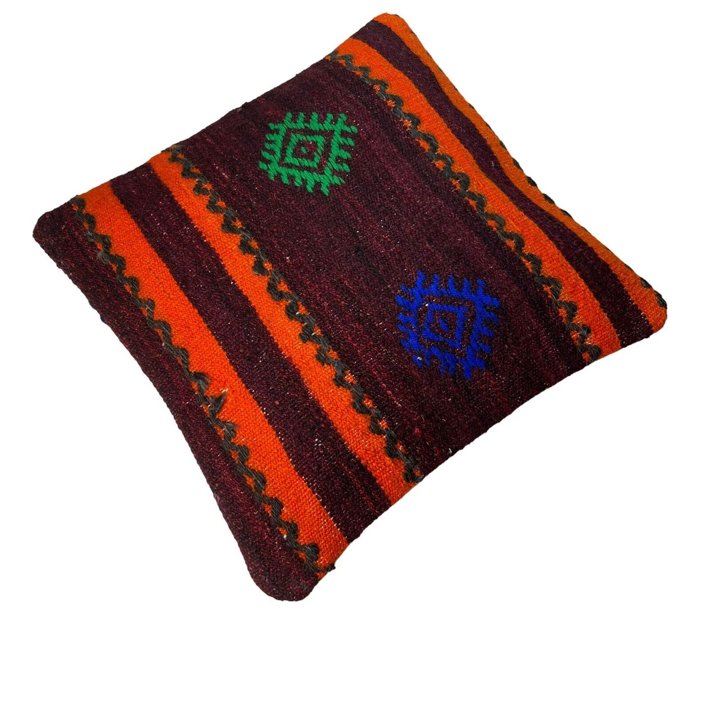 Einzigartige Kelim-Kissen,Turkish Kilim Pillow,16'×16'   Funda De Cojín Kilim