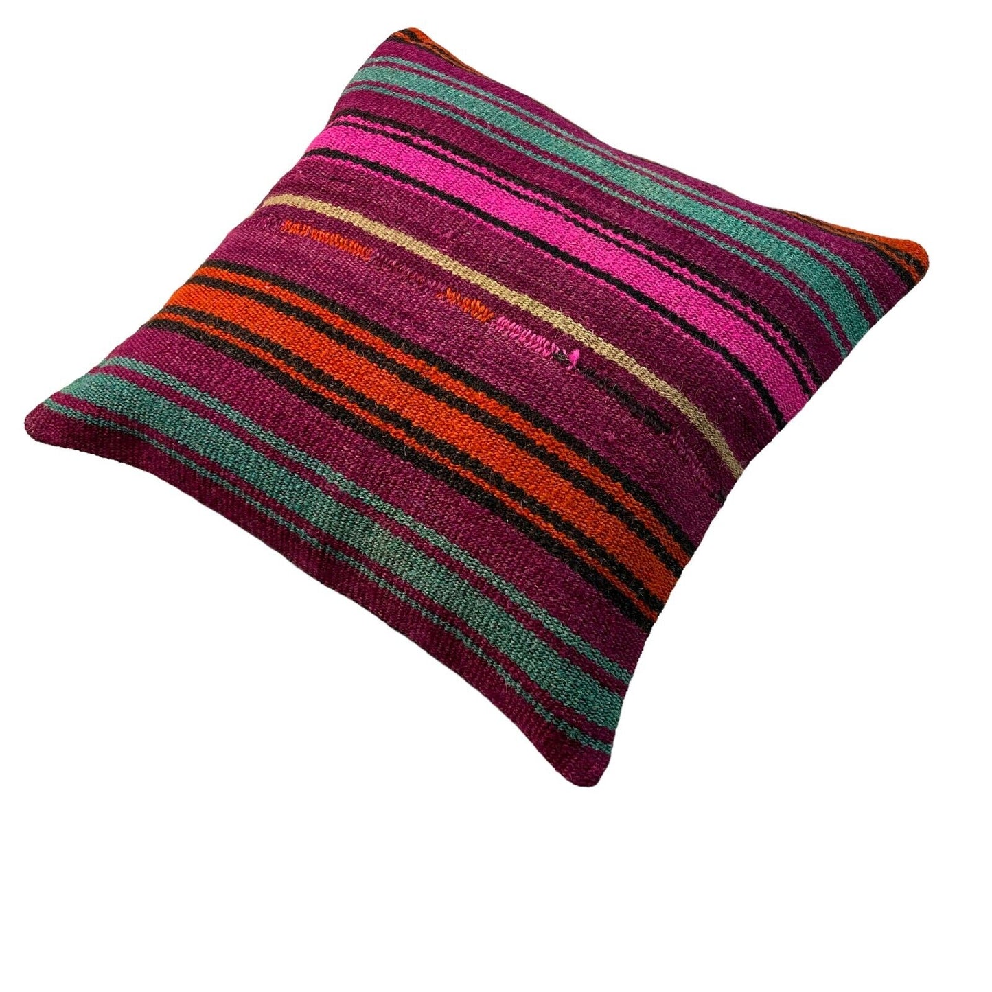 Einzigartige Kelim-Kissen,Turkish Kilim Pillow,16'×16'   Funda De Cojín Kilim