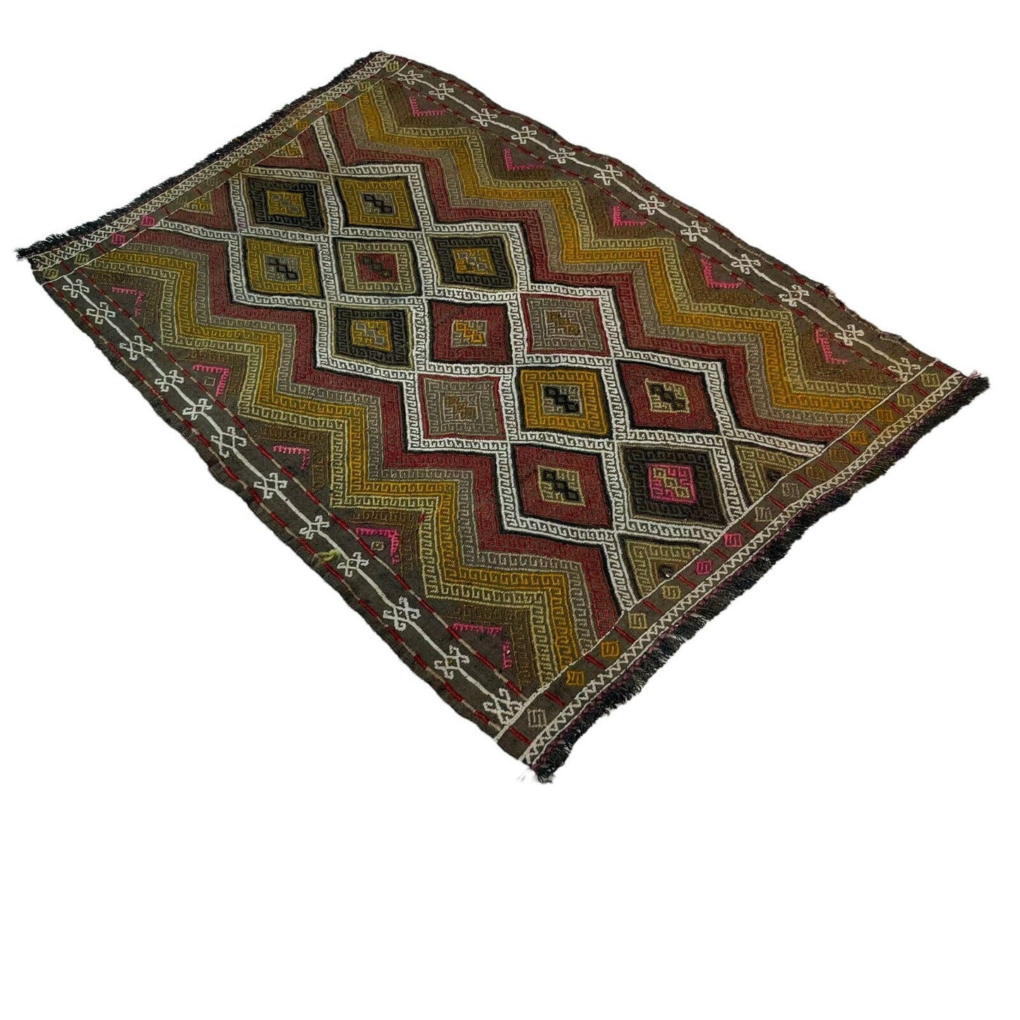 Traditionelle türkische Kelim Teppich, Vintage Turkish Kilim Rug 78X54 cm