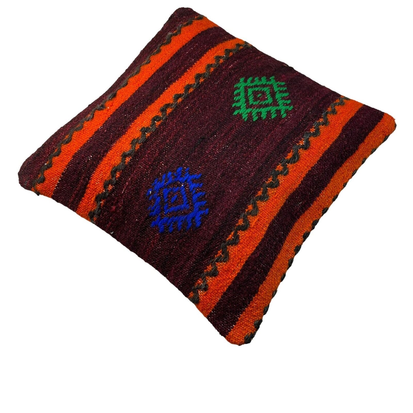 Einzigartige Kelim-Kissen,Turkish Kilim Pillow,16'×16'   Funda De Cojín Kilim