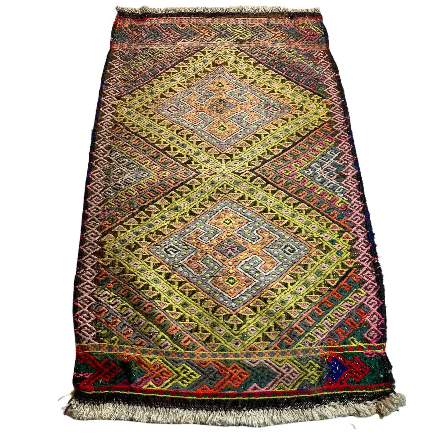 Traditionelle türkische Kelim Teppich, Vintage Turkish Kilim Rug 97X58 cm