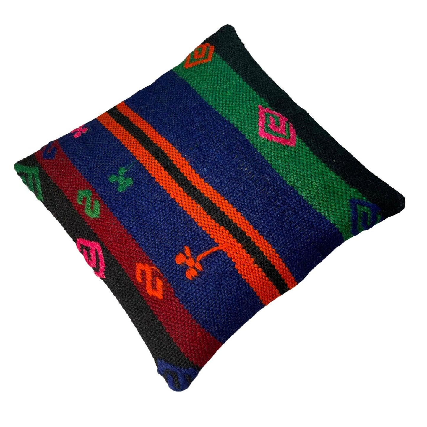 Einzigartige Kelim-Kissen,Turkish Kilim Pillow,16'×16'   Funda De Cojín Kilim