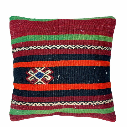 Einzigartige Kelim-Kissen,Turkish Kilim Pillow,16'×16'   Funda De Cojín Kilim