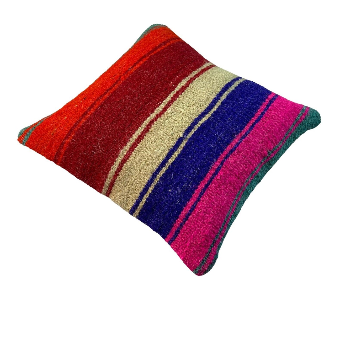 Einzigartige Kelim-Kissen,Turkish Kilim Pillow,16'×16'   Funda De Cojín Kilim