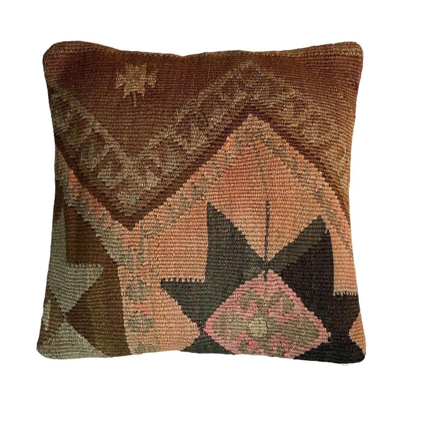 Einzigartige Kelim-Kissen,Turkish Kilim Pillow,16'×16'   Funda De Cojín Kilim