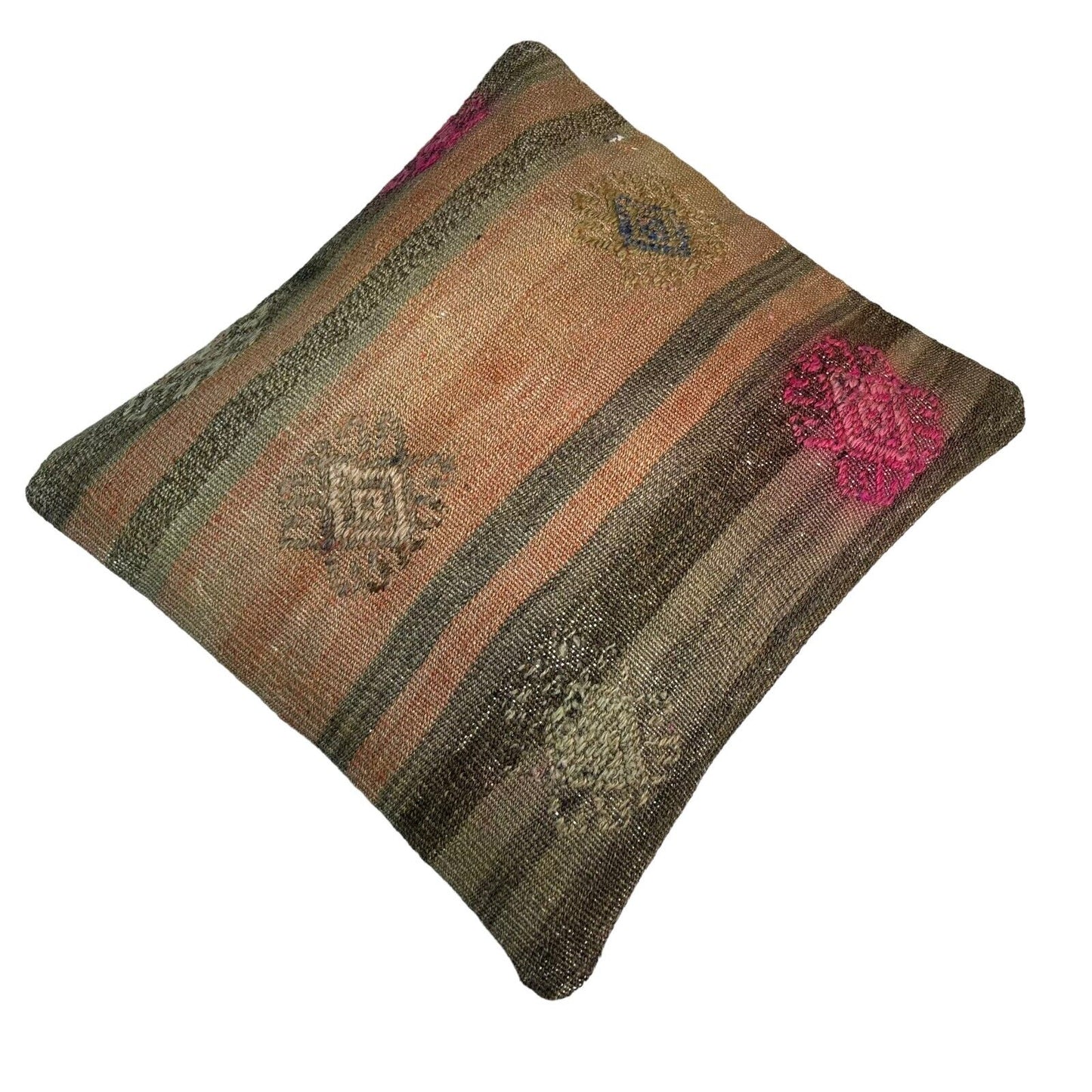 Einzigartige Kelim-Kissen,Turkish Kilim Pillow,16'×16'   Funda De Cojín Kilim