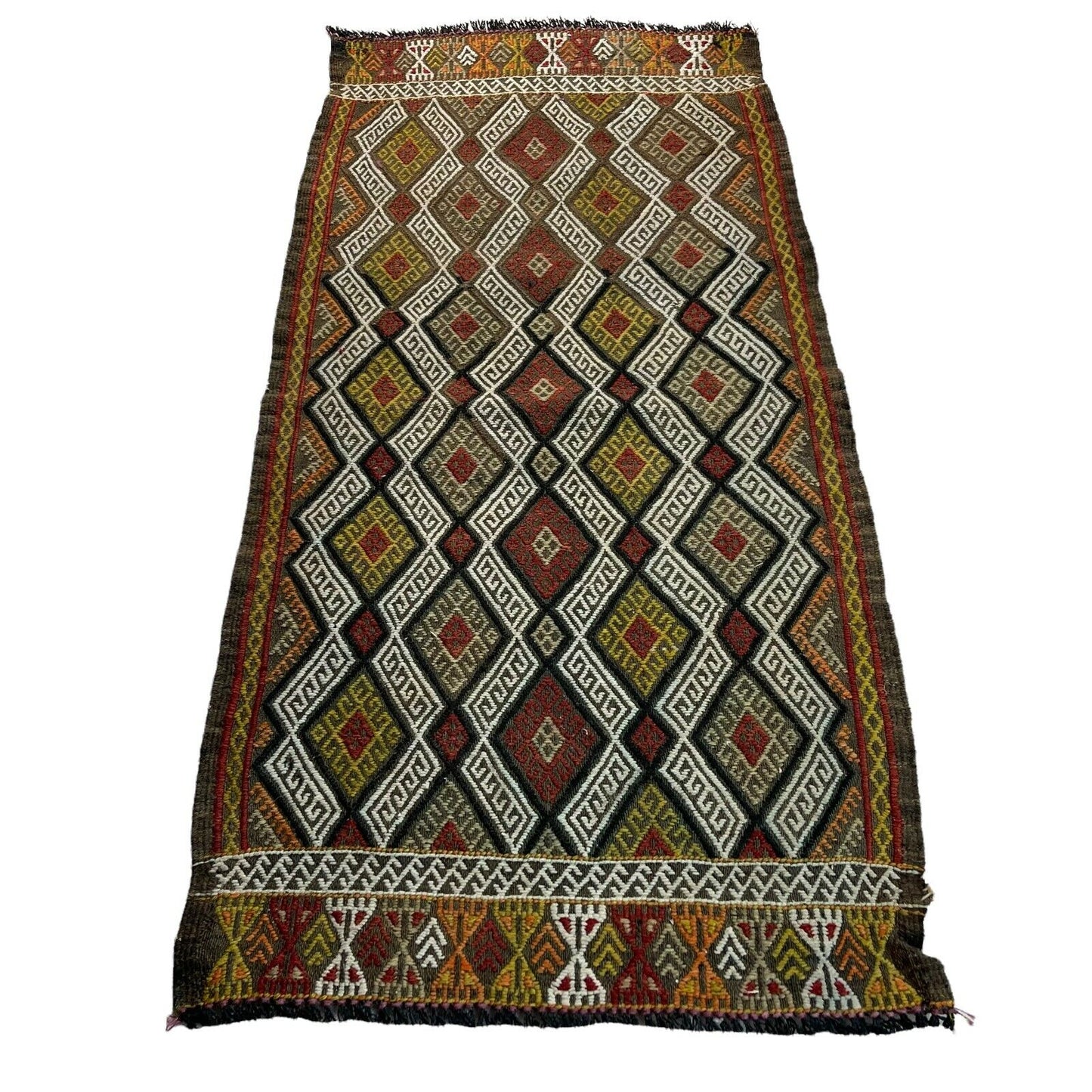 Traditionelle türkische Kelim Teppich, Vintage Turkish Kilim Rug  95 X 47 cm