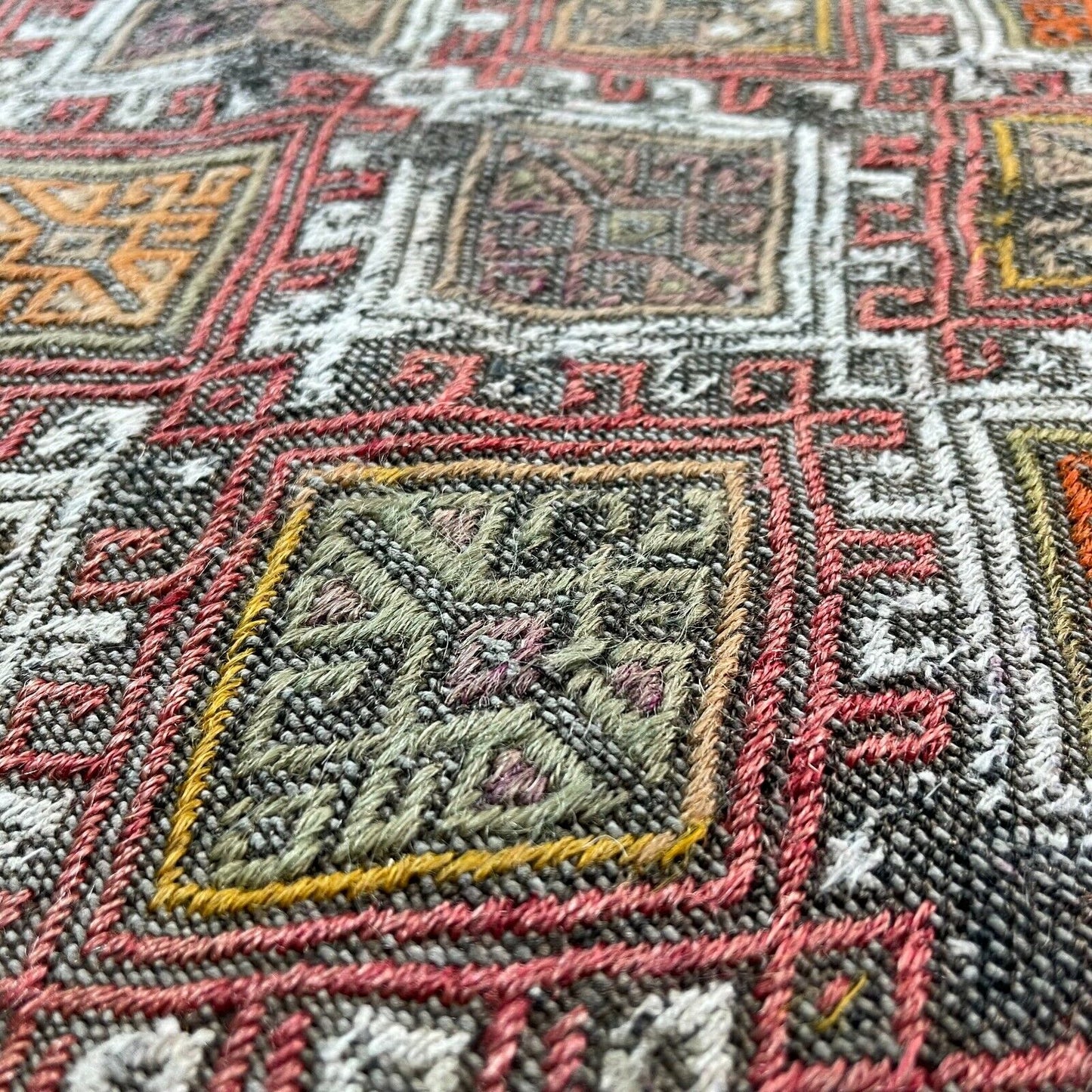 Traditionelle türkische Kelim Teppich, Vintage Turkish Kilim Rug 72 X 51 Cm