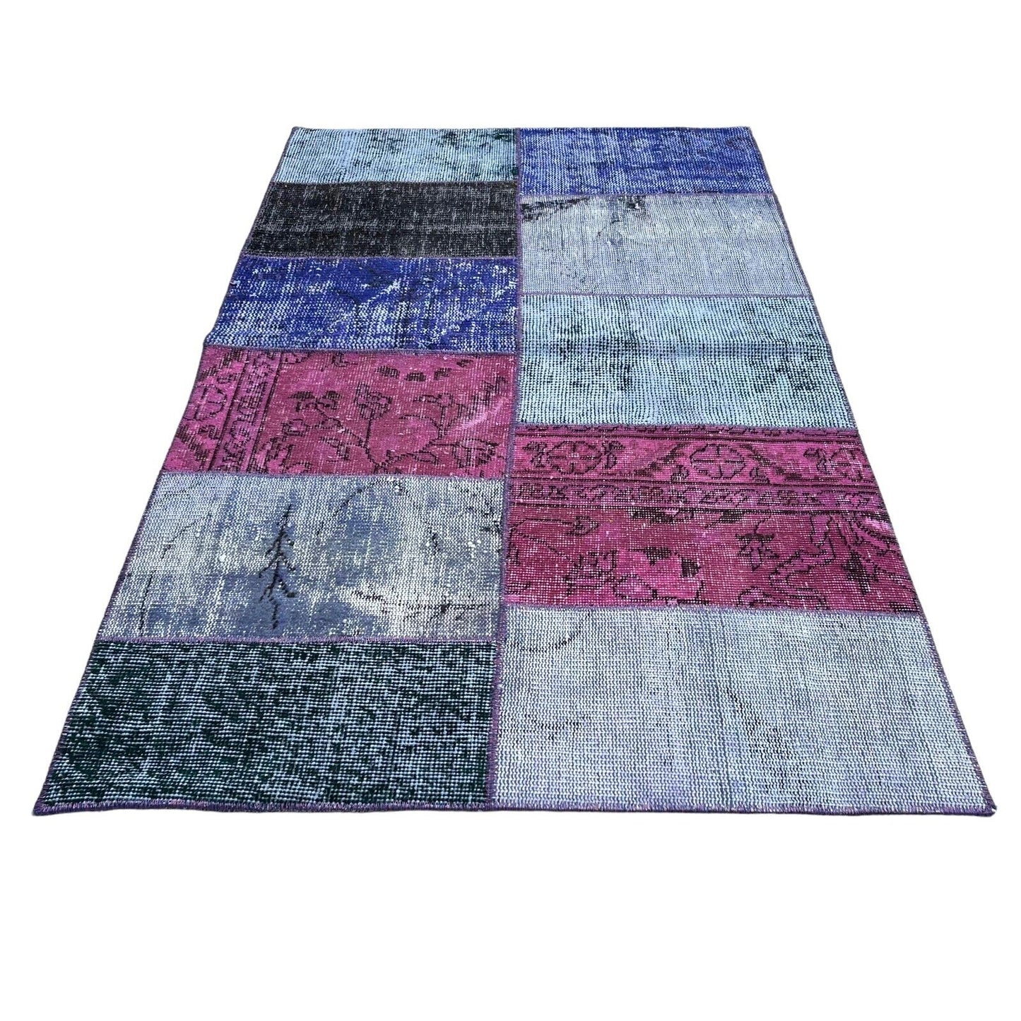 Unique Turkish Vintage Distressed  Patchwork Rug , 150 x 91 cm