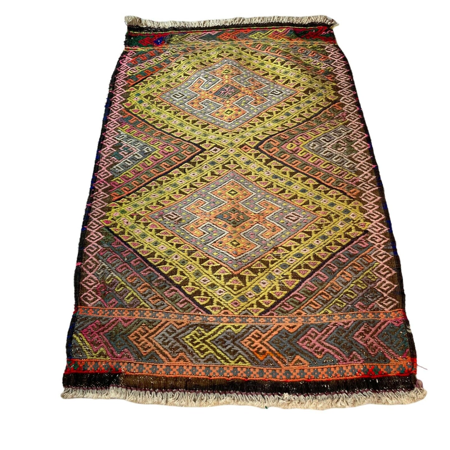 Traditionelle türkische Kelim Teppich, Vintage Turkish Kilim Rug 97X58 cm