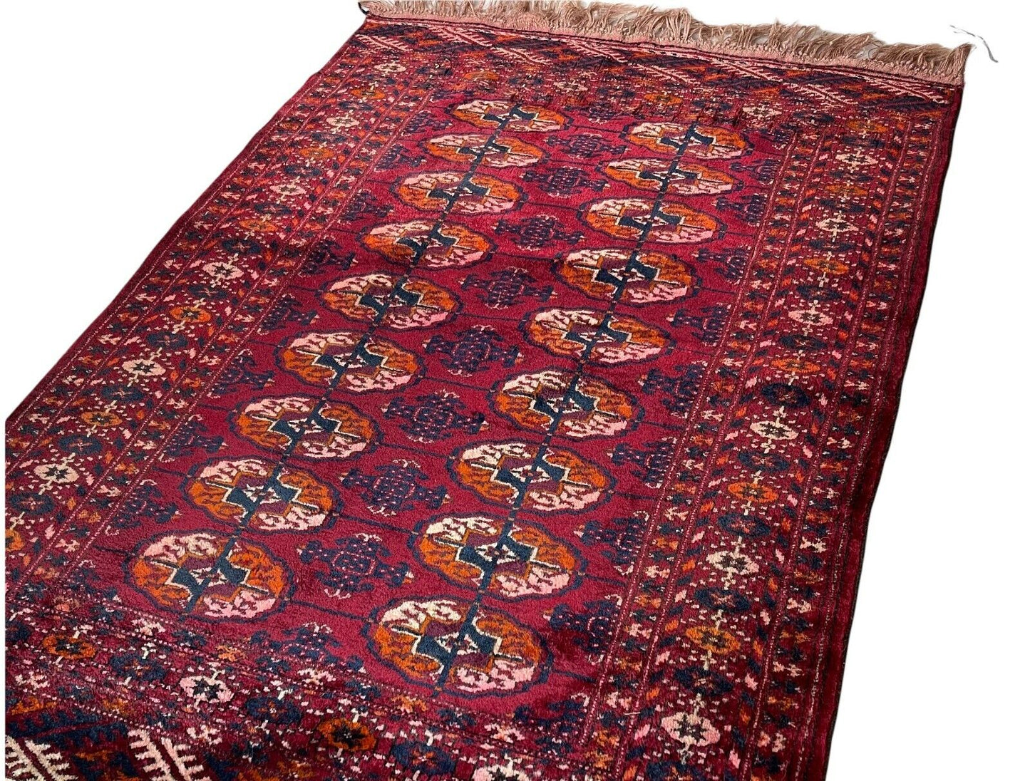 Vintage Turkoman Tekke Teppich, Vintage Wolle Landhaus Teppich 133 X 84 Cm