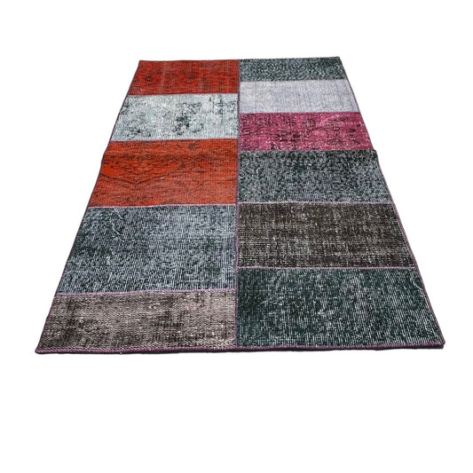 Unique Turkish Vintage Distressed  Patchwork Rug , 150 x 91 cm