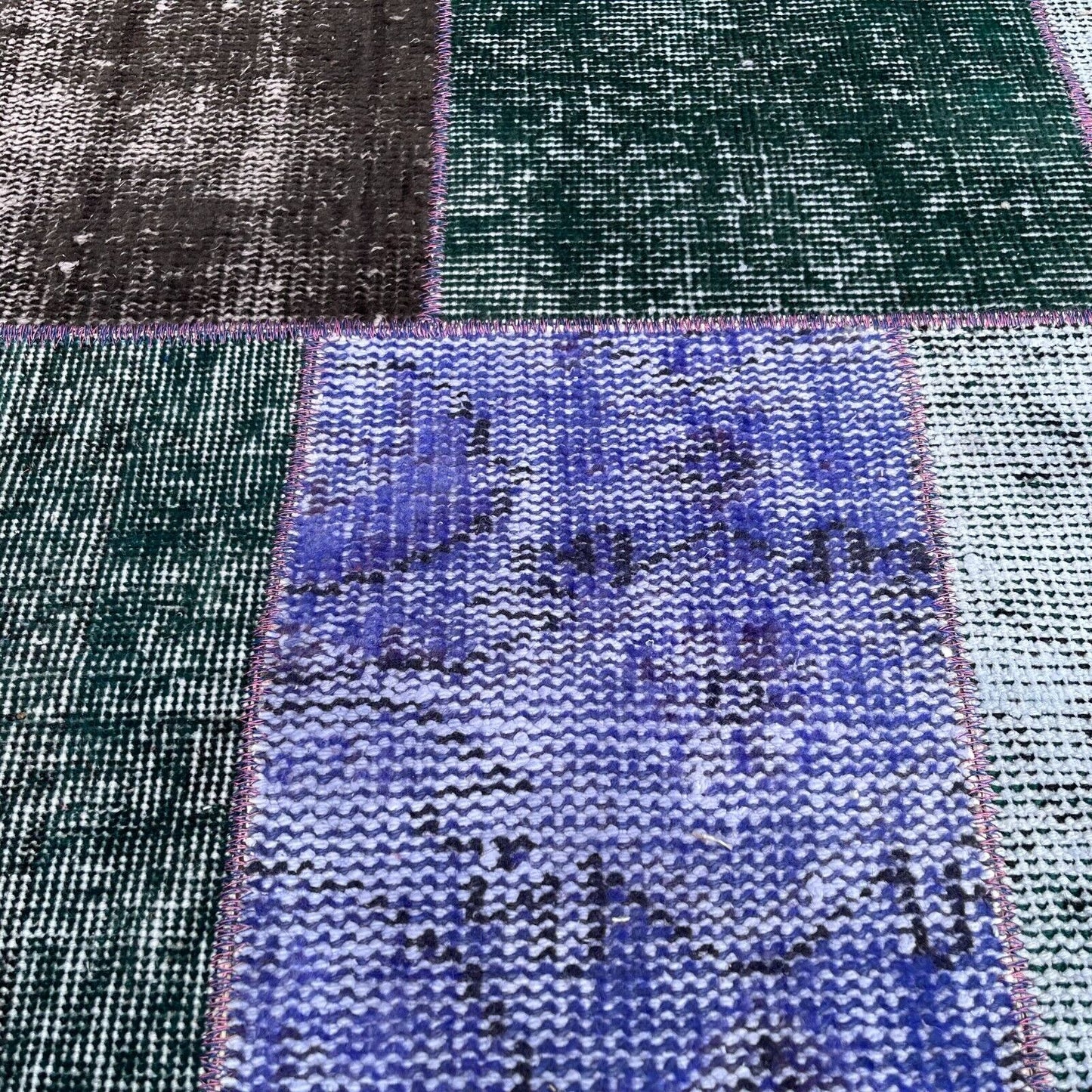 Unique Turkish Vintage Distressed  Patchwork Rug , 150 x 91 cm