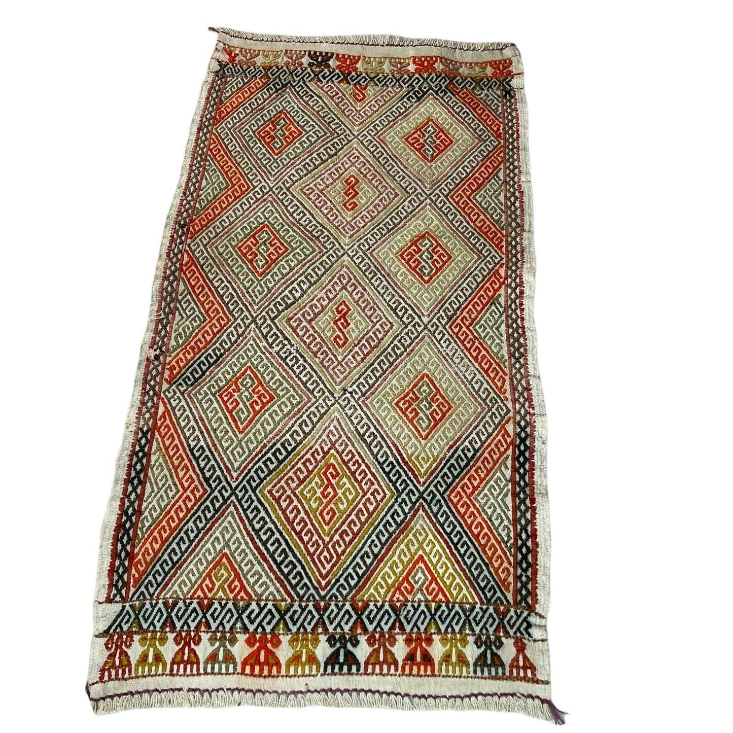 Traditionelle türkische Kelim Teppich, Vintage Turkish Kilim Rug 85 X 46 Cm