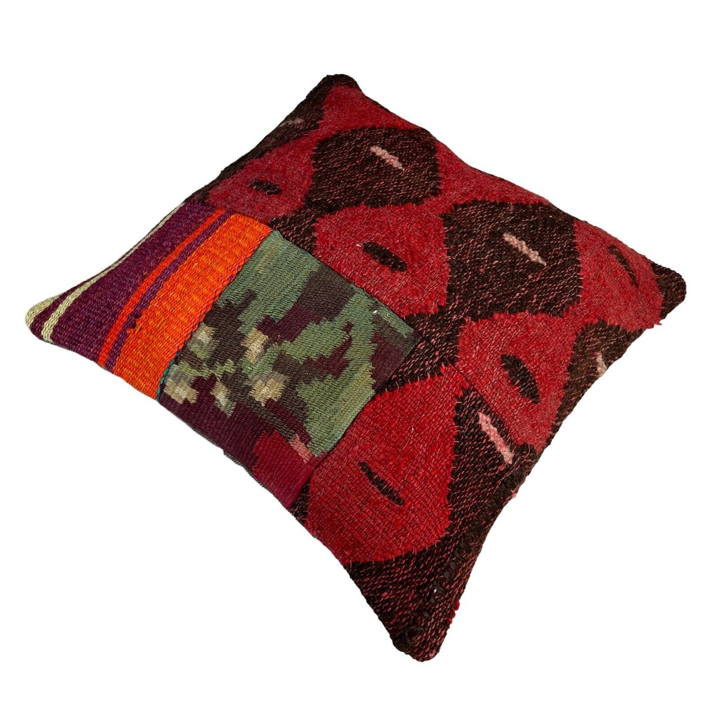 Einzigartige Kelim-Kissen,Turkish Kilim Pillow,16'×16'   Funda De Cojín Kilim