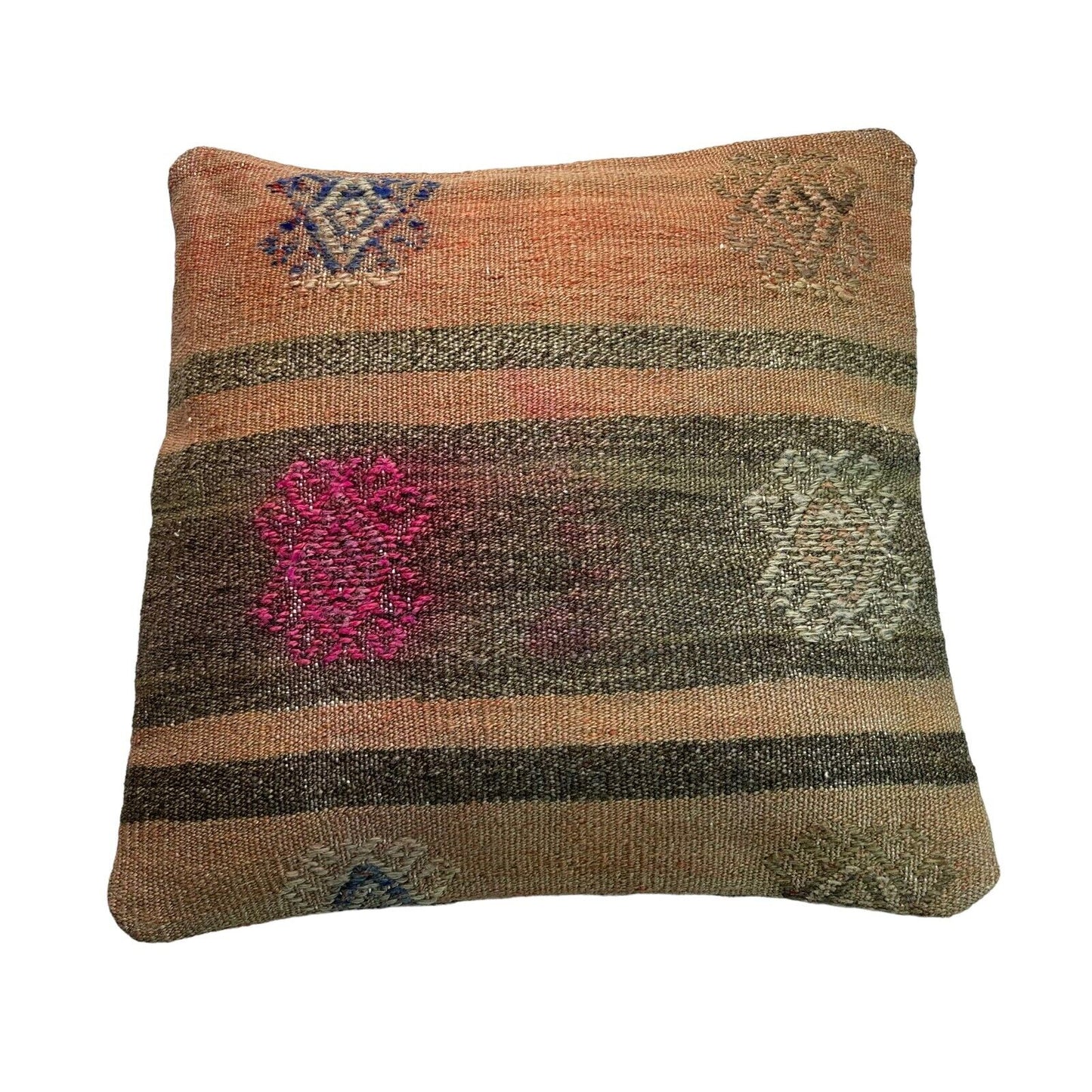 Einzigartige Kelim-Kissen,Turkish Kilim Pillow,16'×16'   Funda De Cojín Kilim